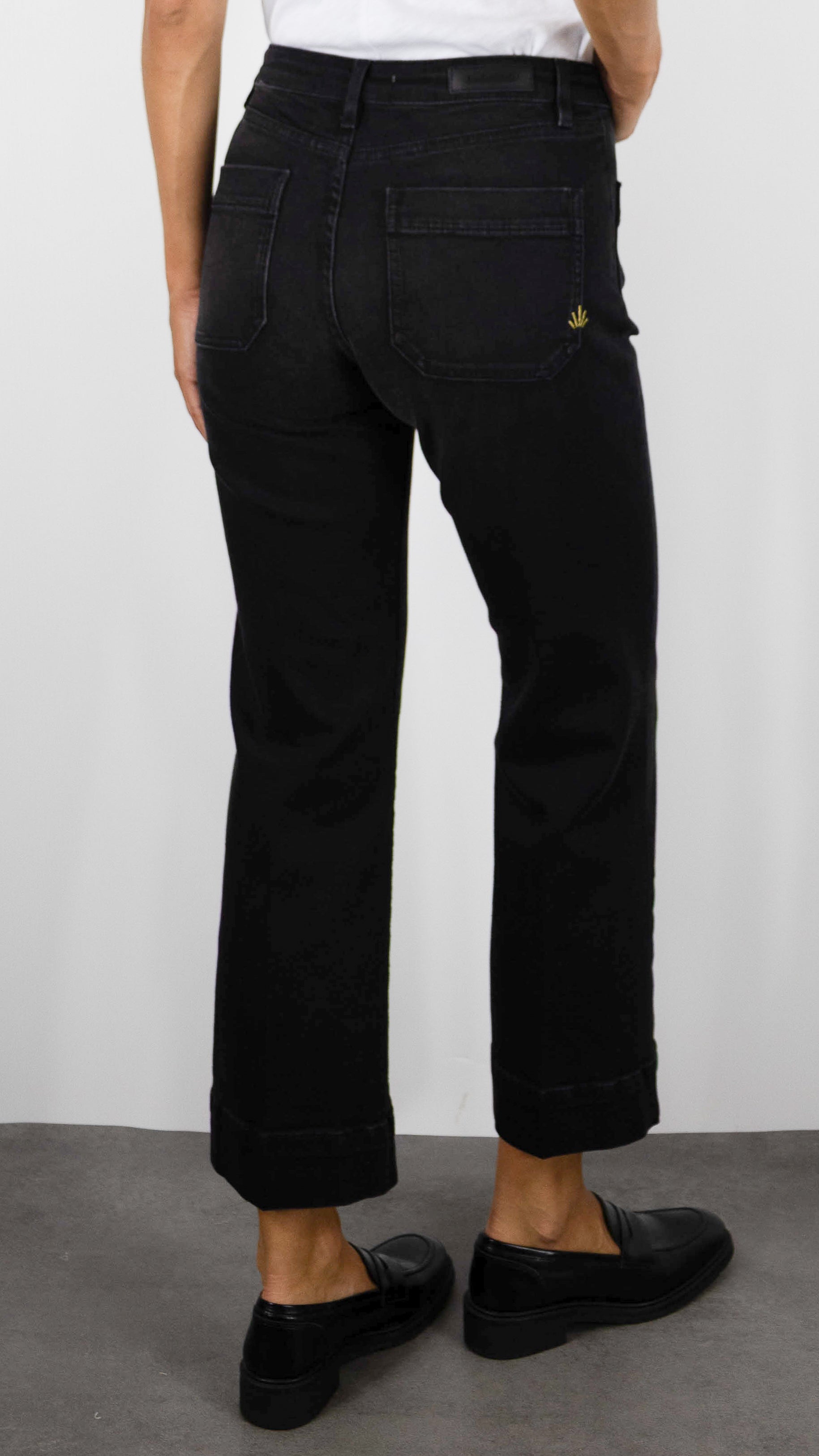 JEANS 7/8 EVASE POUR FEMME DENIM STUDIO BELLA BLACK DENIM JEANS ANTRACITE