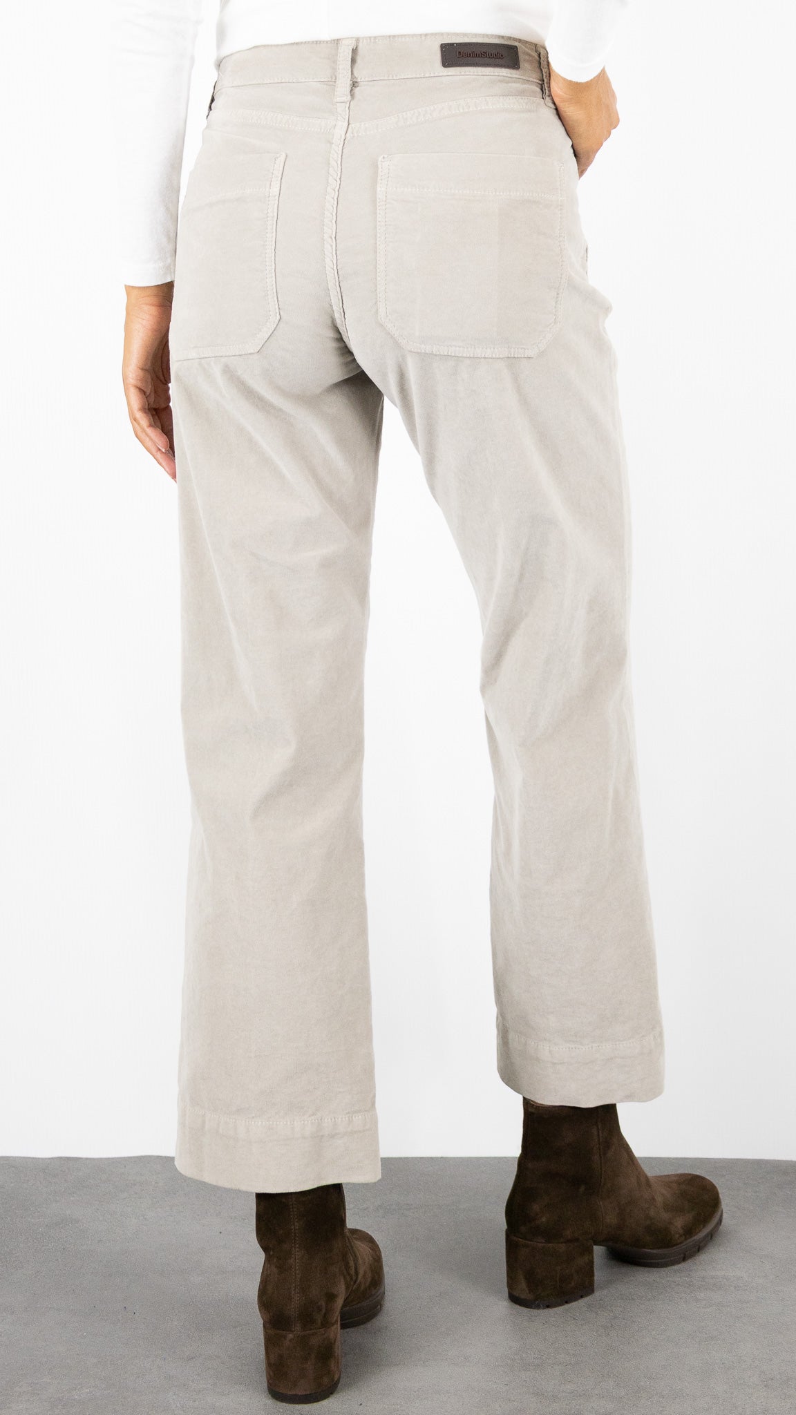 PANTALON DROIT EN VELOURS PALATINE DENIM STUDIO BELLA PALATINE CORD#COLOR_GALET/TAUPE