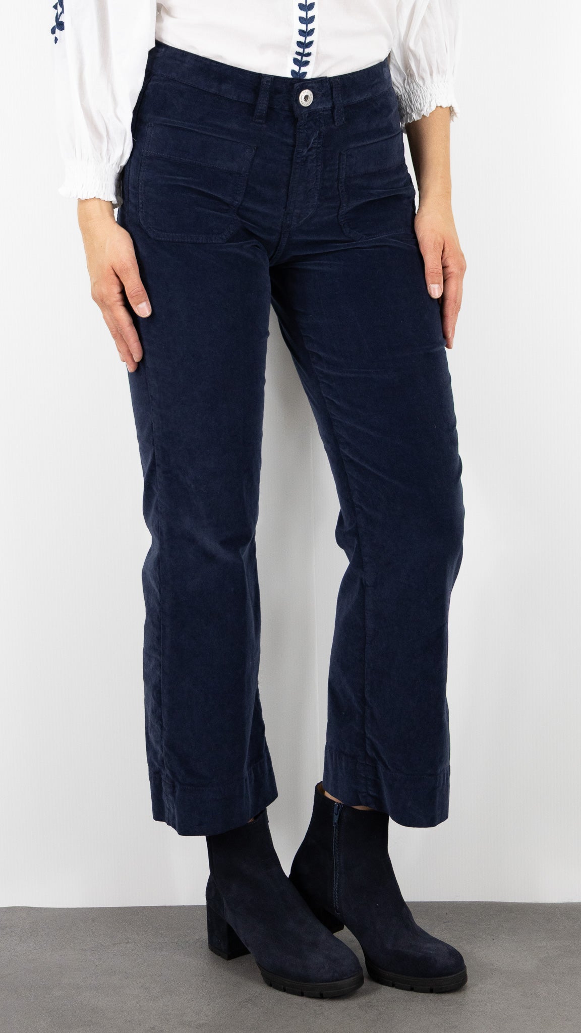 PANTALON DROIT EN VELOURS PALATINE DENIM STUDIO BELLA PALATINE CORD#COLOR_NAVY/MARINE