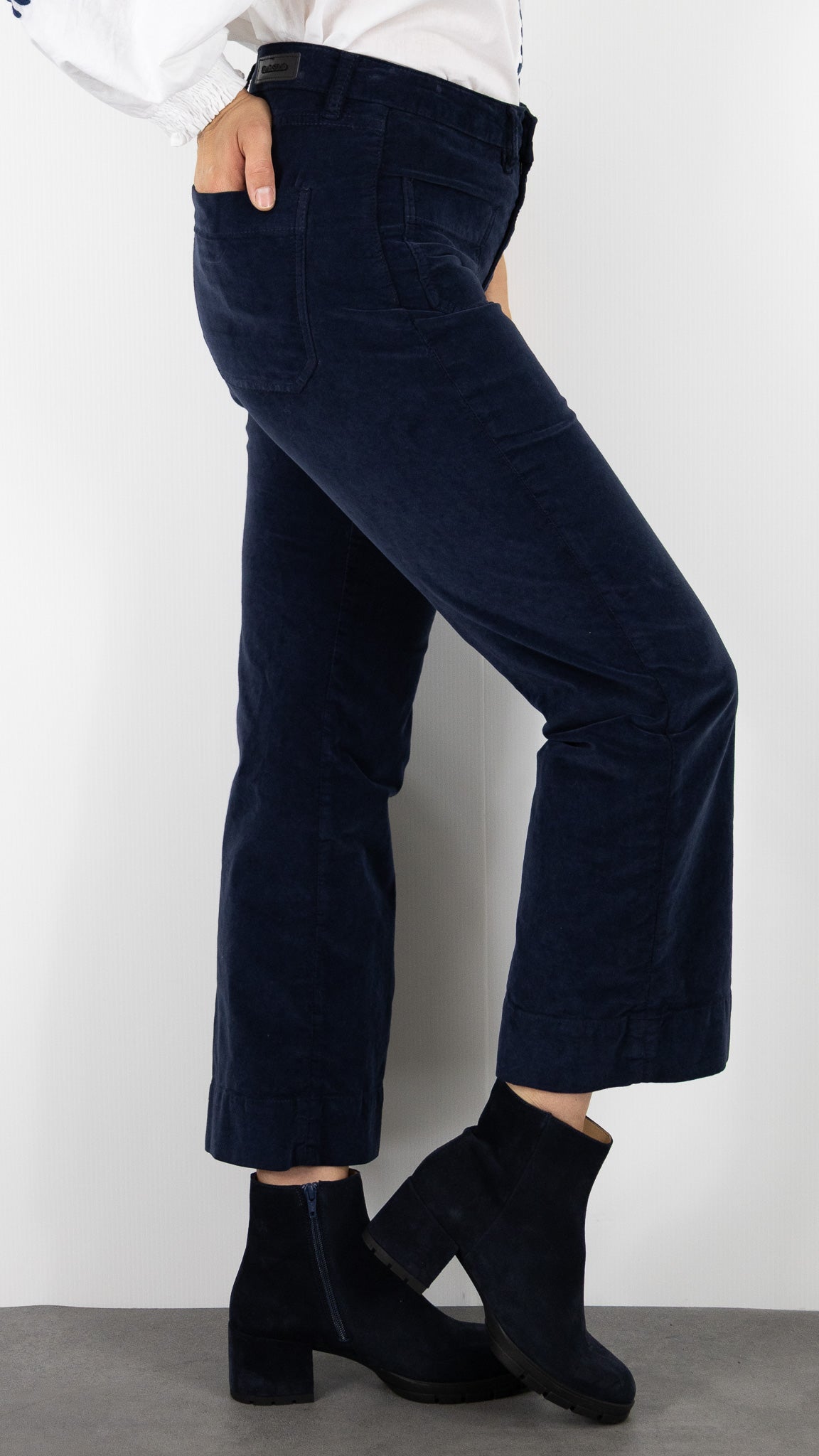 PANTALON DROIT EN VELOURS PALATINE DENIM STUDIO BELLA PALATINE CORD#COLOR_NAVY/MARINE