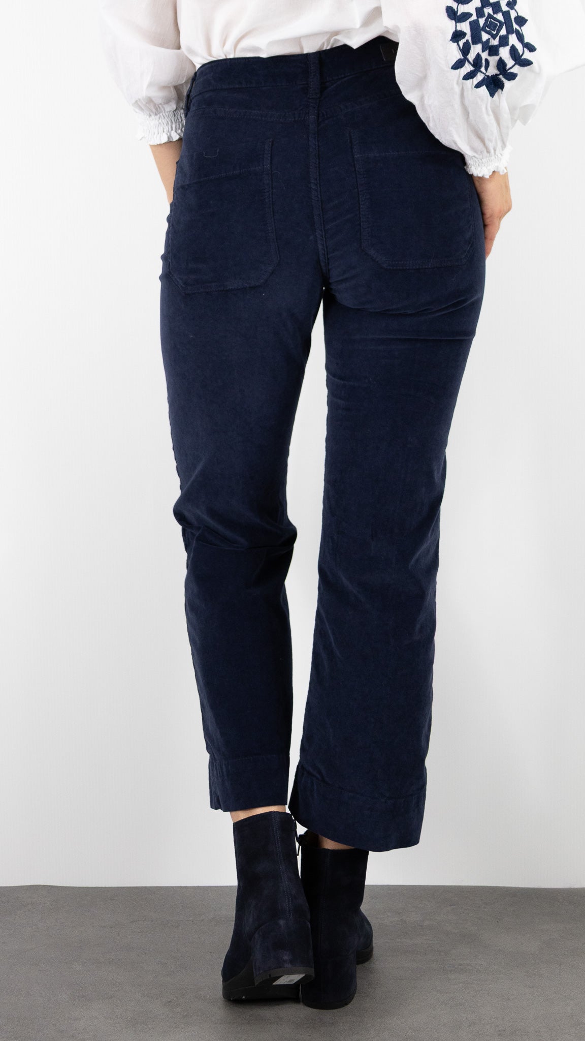 PANTALON DROIT EN VELOURS PALATINE DENIM STUDIO BELLA PALATINE CORD#COLOR_NAVY/MARINE