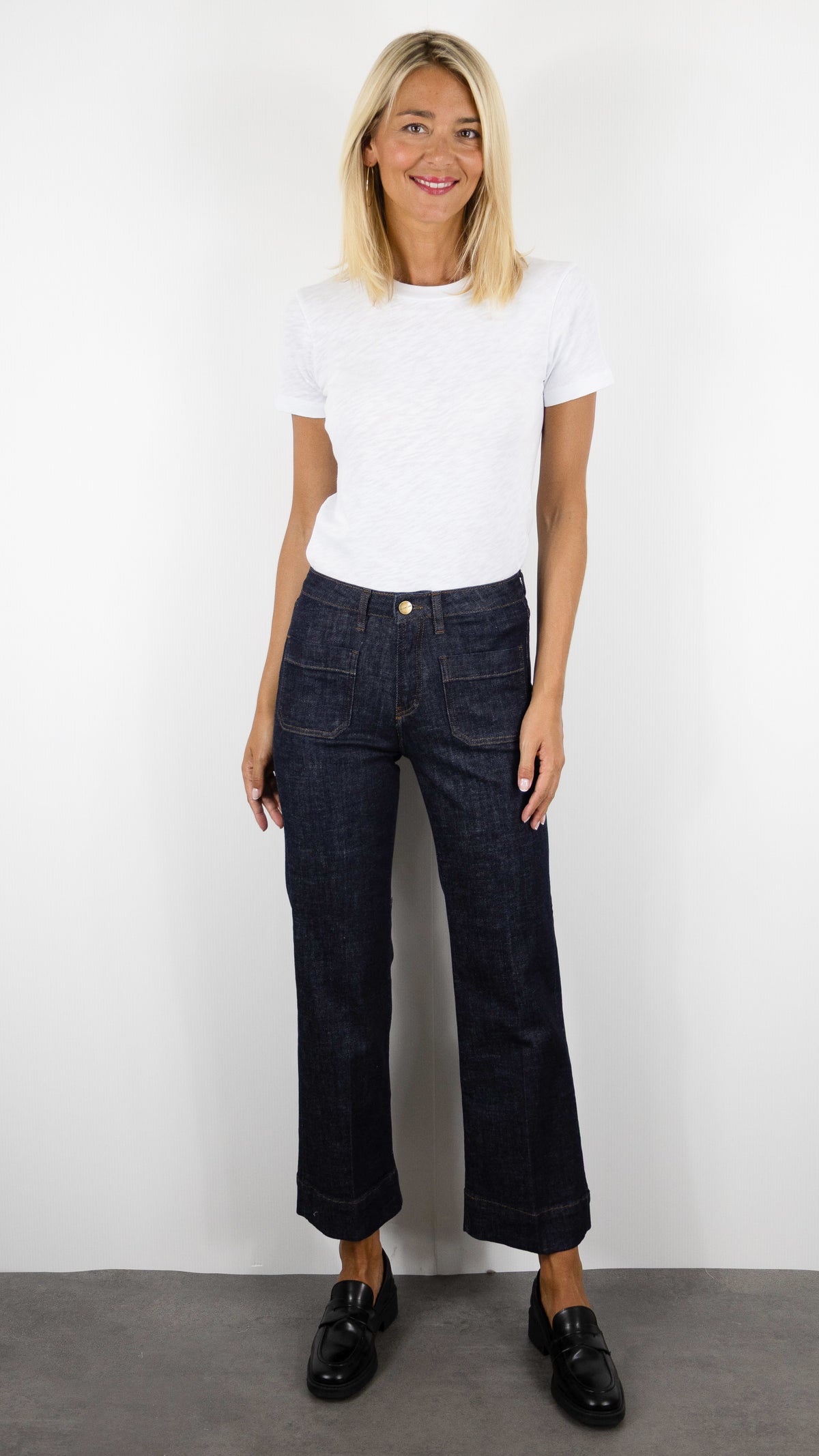 JEANS DROIT LONGUEUR 7/8 BELLA RECYCLED DENIM STUDIO#COLOR_RAW RINSE BRUT