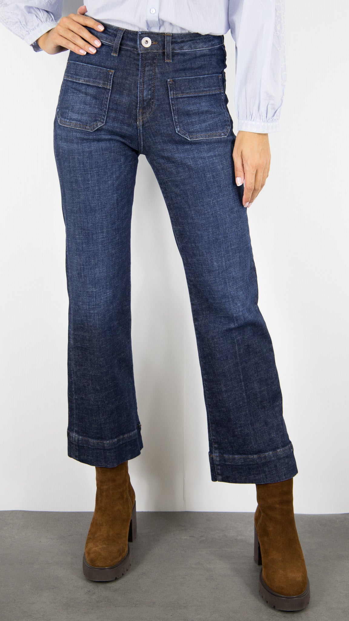 JEANS DROIT LONGUEUR 7/8 BELLA RECYCLED DENIM STUDIO DARK VINTAGE
