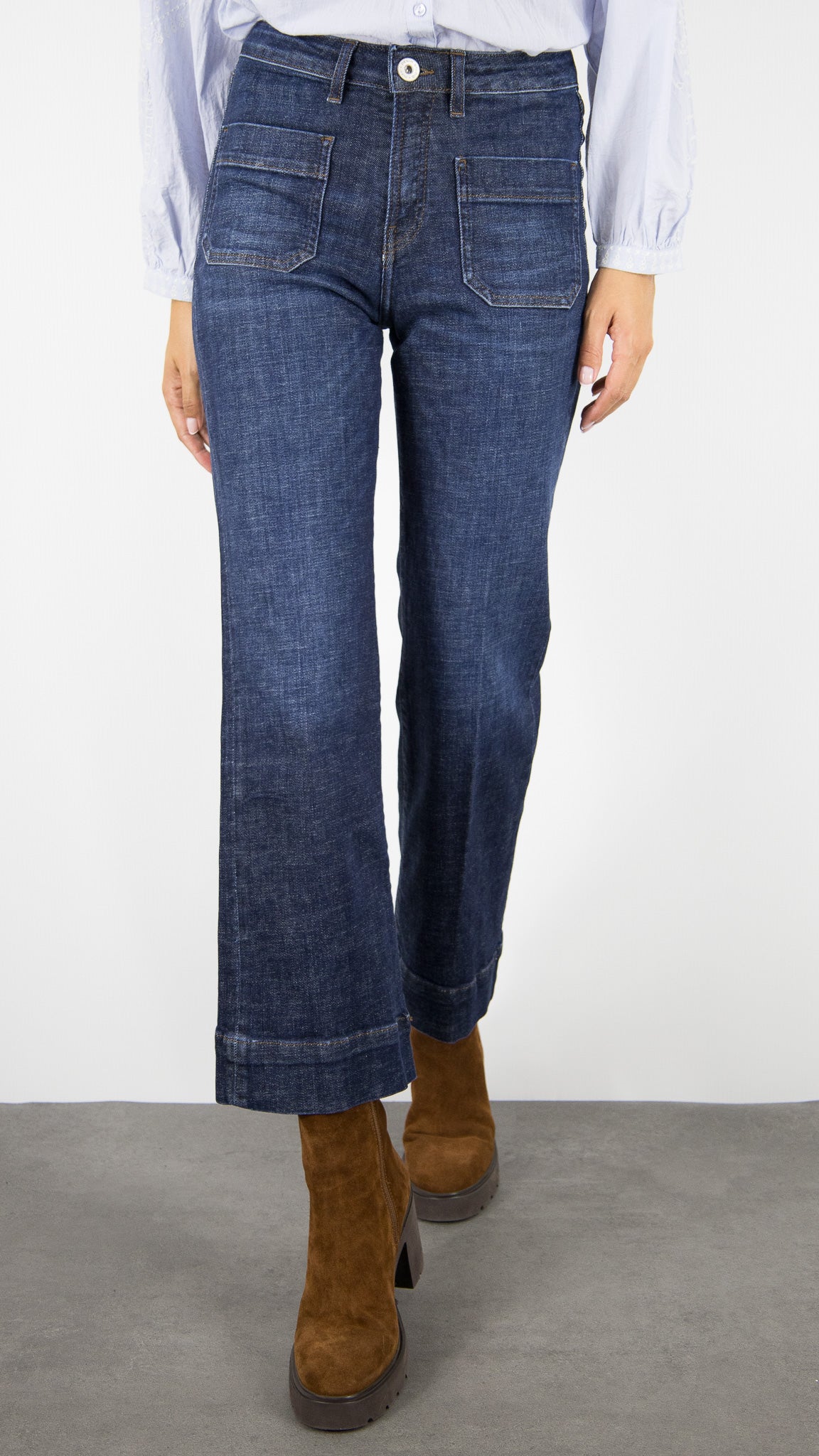 JEANS DROIT LONGUEUR 7/8 BELLA RECYCLED DENIM STUDIO DARK VINTAGE