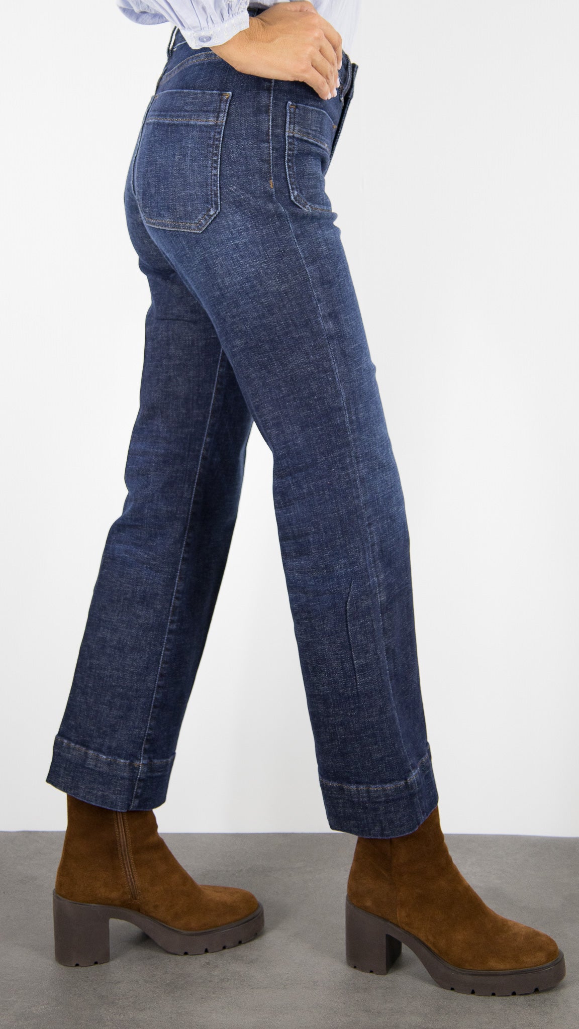 JEANS DROIT LONGUEUR 7/8 BELLA RECYCLED DENIM STUDIO DARK VINTAGE