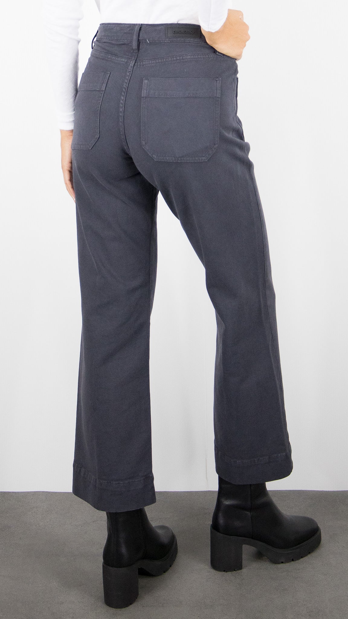 PANTALON TAILLE HAUTE EVASE FEMME DENIM STUDIO BELLA SOFT TWILL#COLOR_ASH/ANTRA