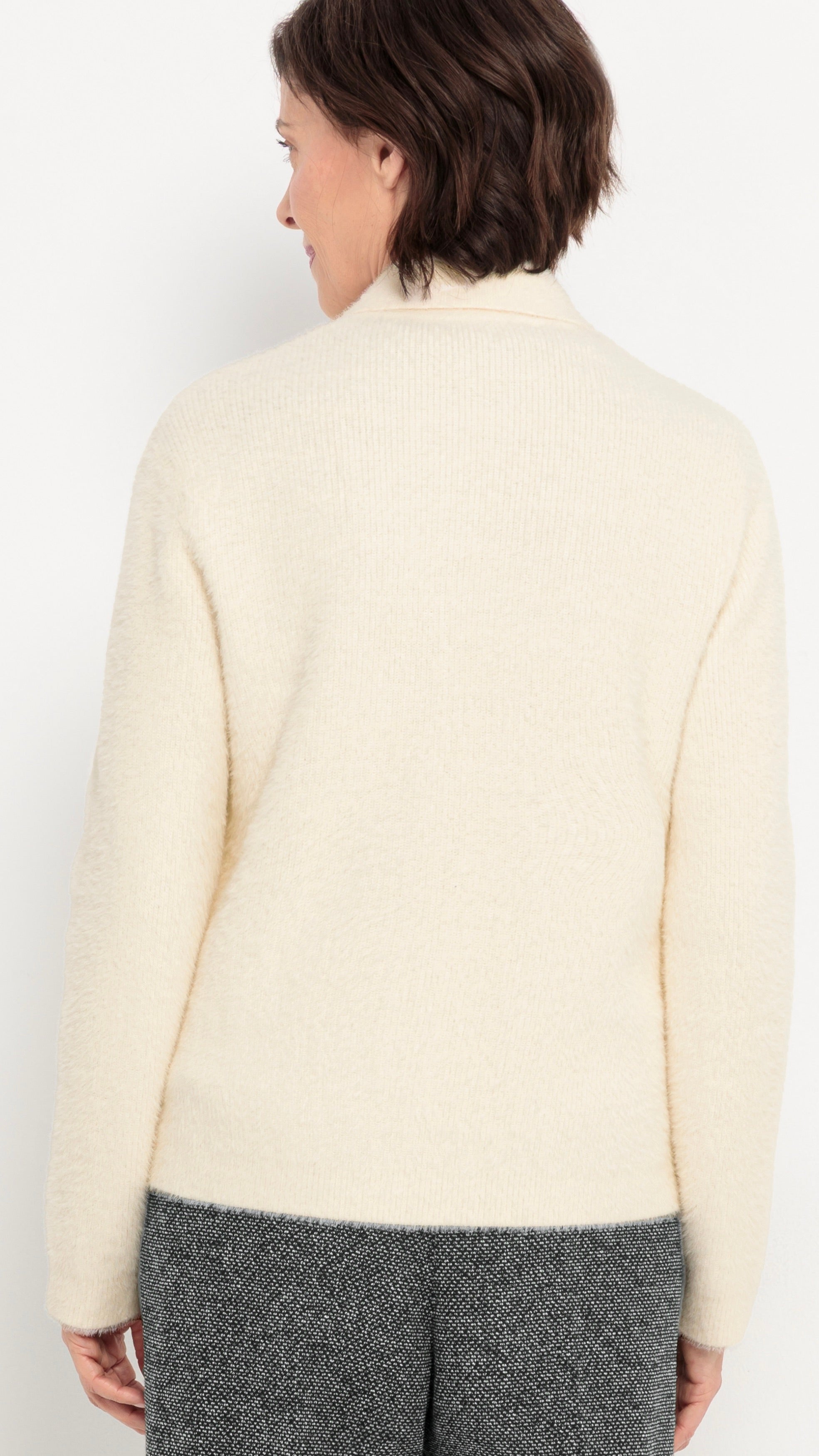 GILET VESTE POILUE MILK ECRUE FEMME BIANCA BESSE 68027