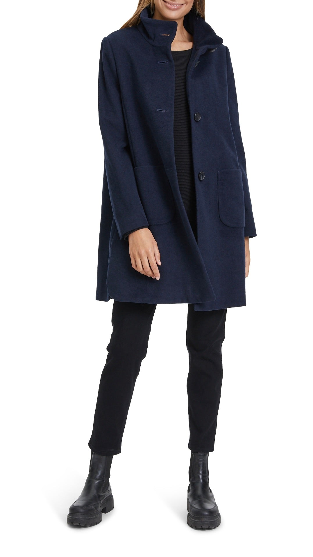 MANTEAU EN LAINE BETTY BARCLAY 7574 2146 MARINE