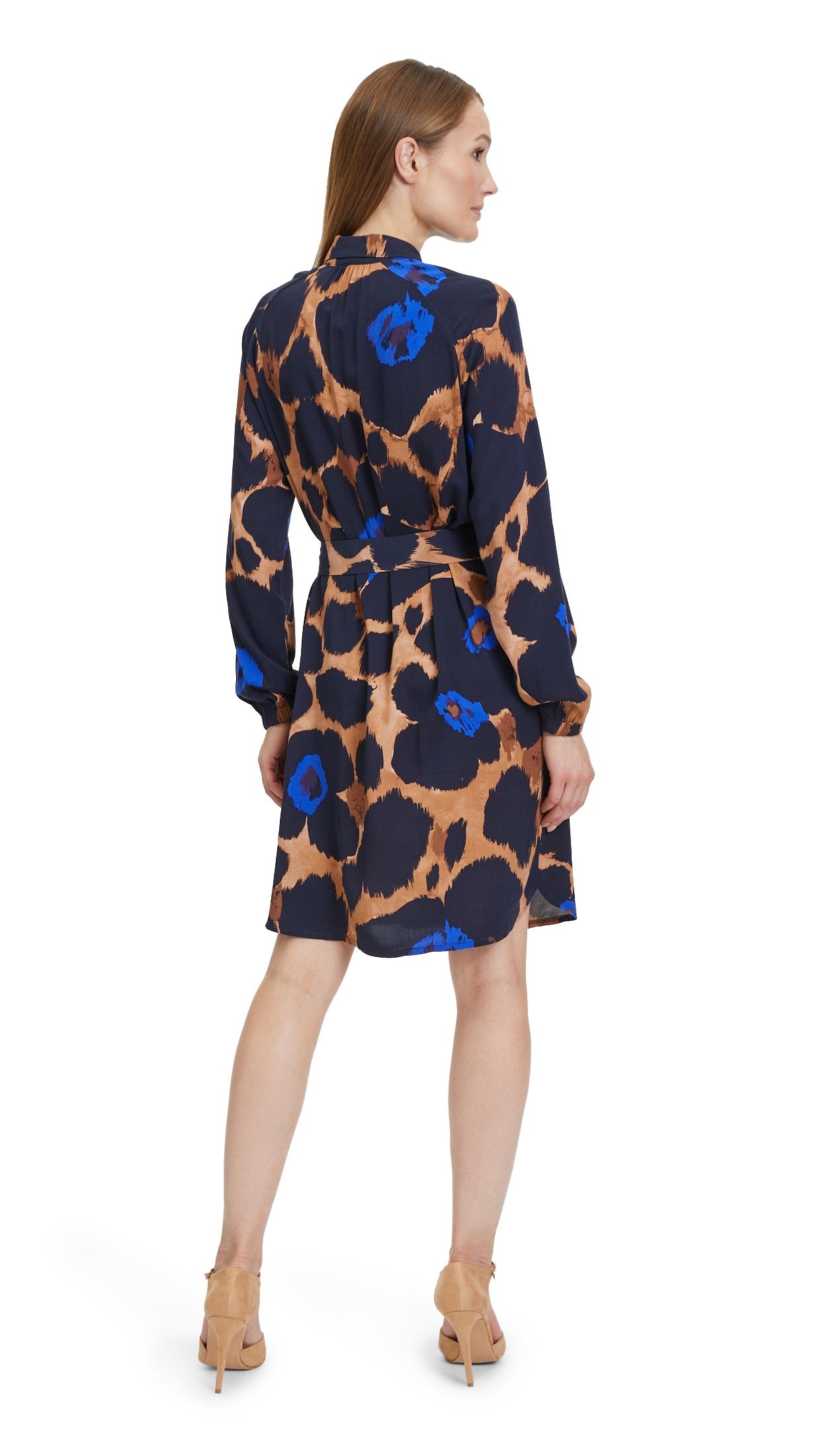 ROBE FLUIDE IMPRIMEE 1424 2212 BETTY BARCLAY MARINE TABAC