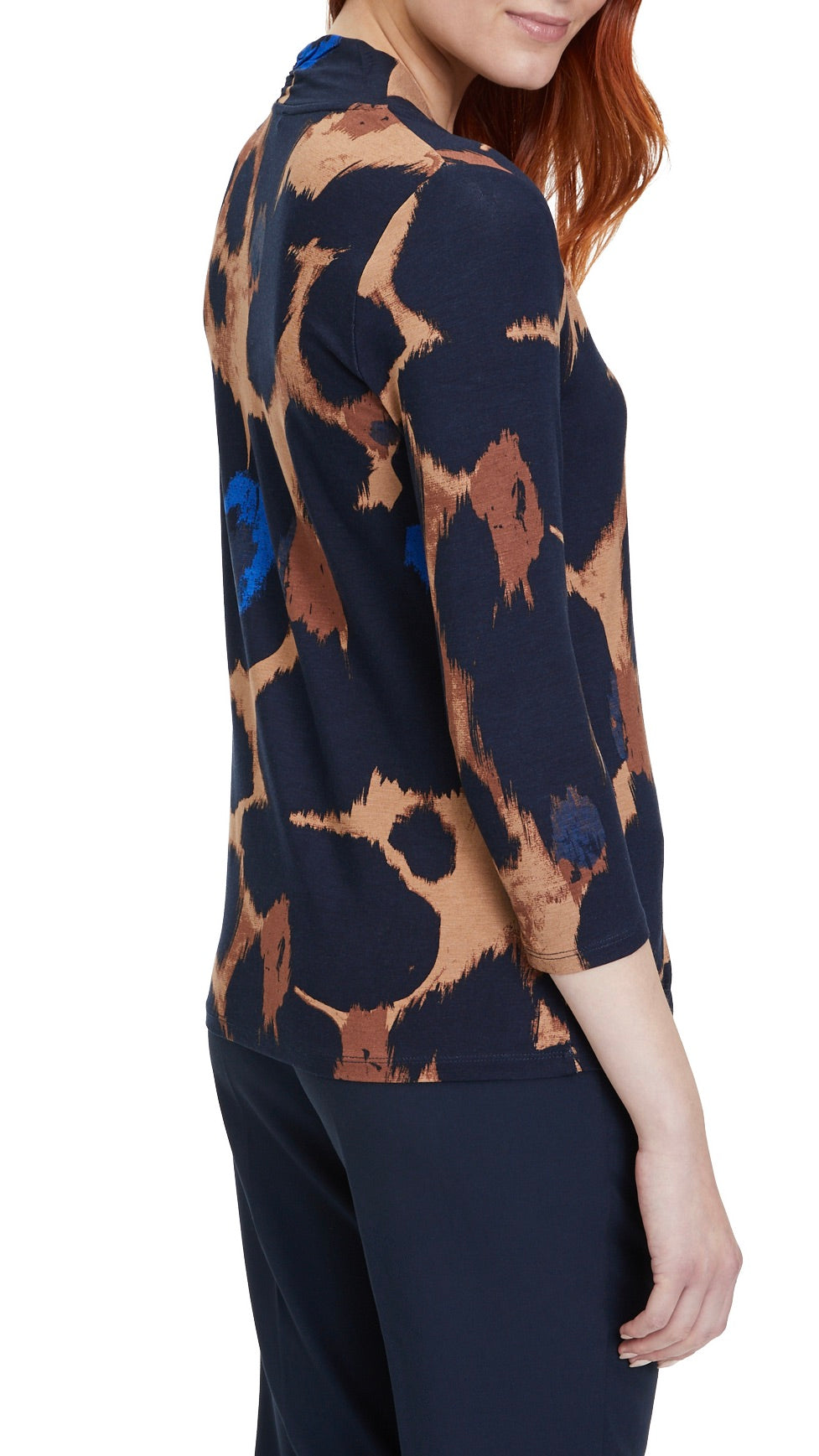 TEE SHIRT IMPRIME BETTY BARCLAY 2880 2303 MARINE TABAC