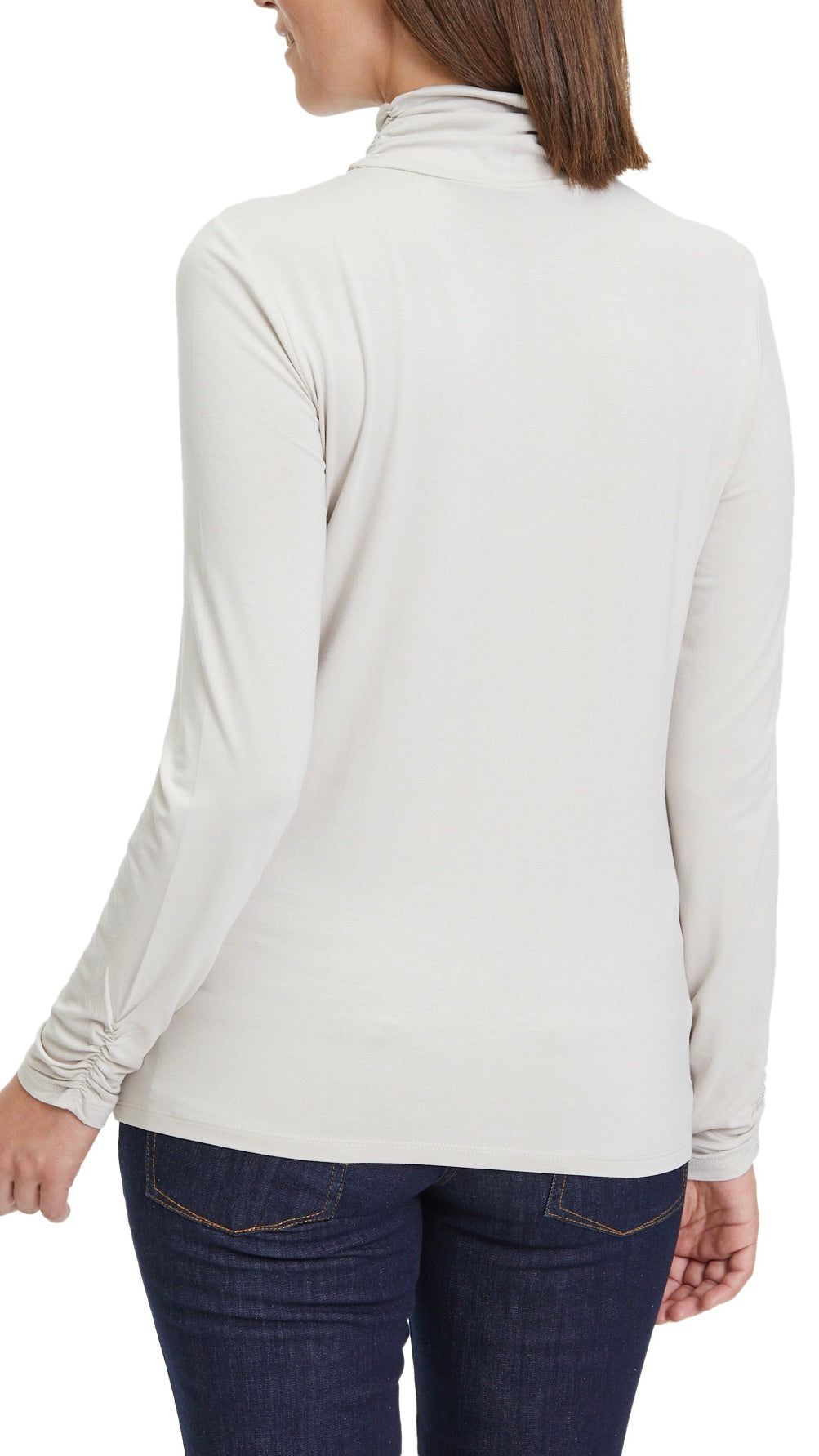 TEE SHIRT COL ROULE FRONCES BETTY BARCLAY 2890 2063 GREIGE