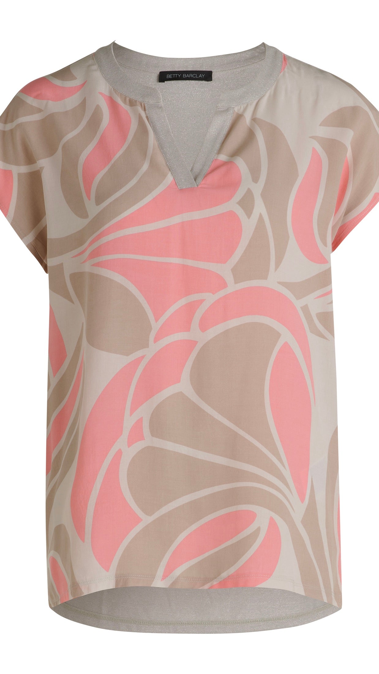 BLOUSE SOUPLE IMPRIMEE BEIGE ET ROSE BETTY BARCLAY 2406/1177