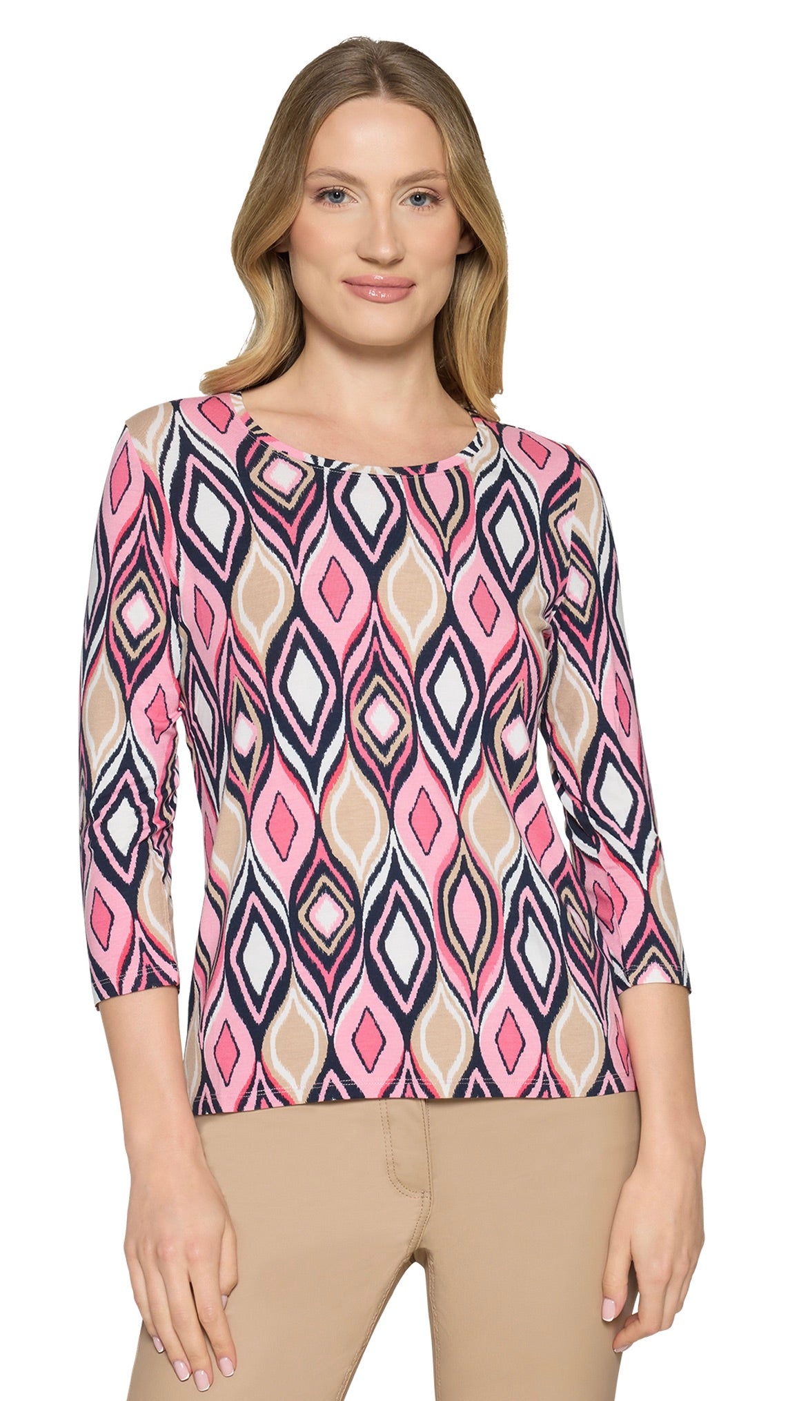 TEE-SHIRT IMPRIME LOSANGE ROSE BETTY BARCLAY 2722/1789