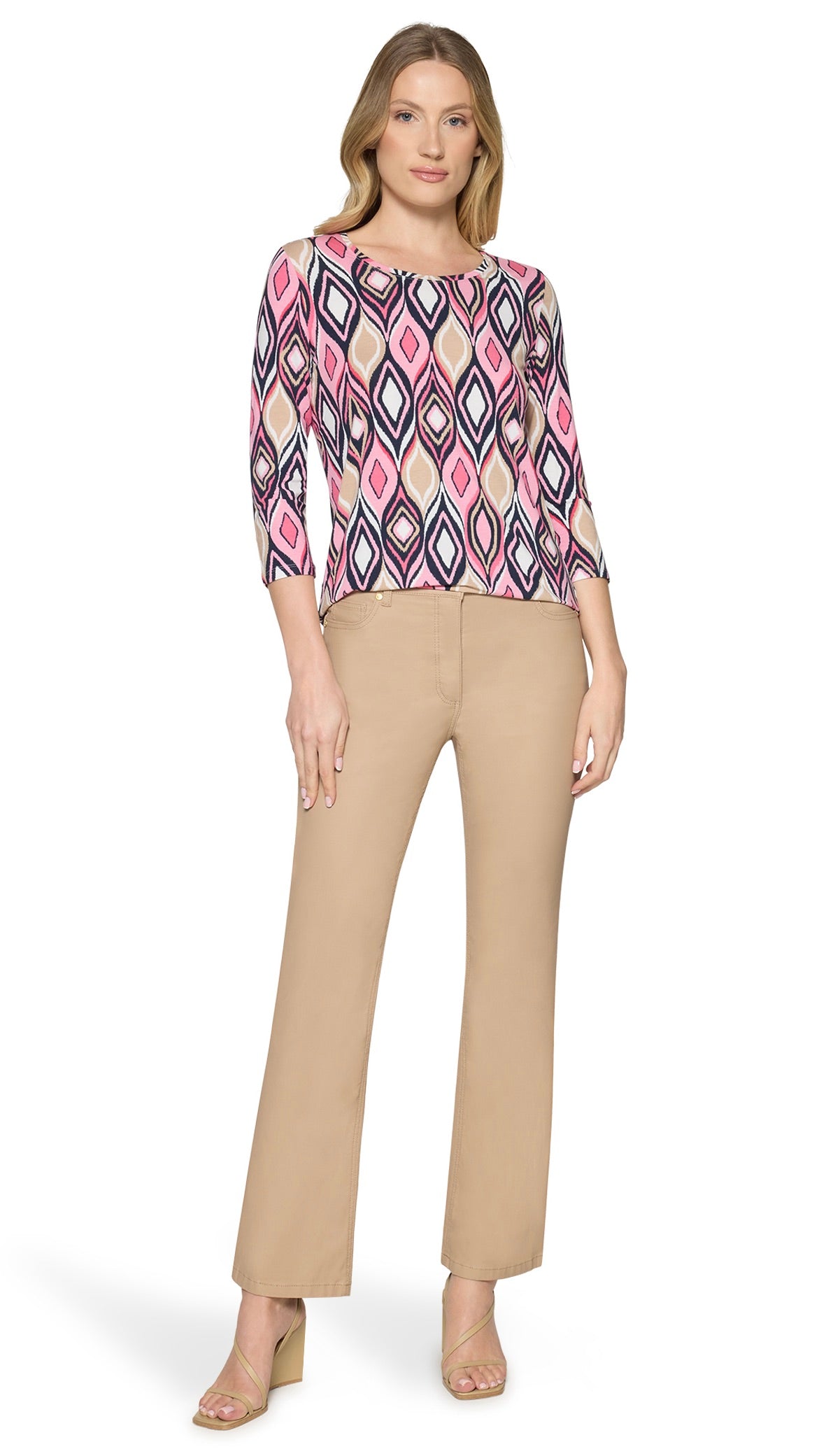 TEE-SHIRT IMPRIME LOSANGE ROSE BETTY BARCLAY 2722/1789