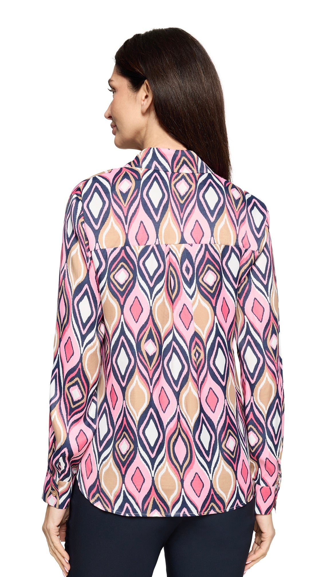 BLOUSE FLUIDE IMPRIME LOSANGE ROSE BETTY BARCLAY 8000/1709