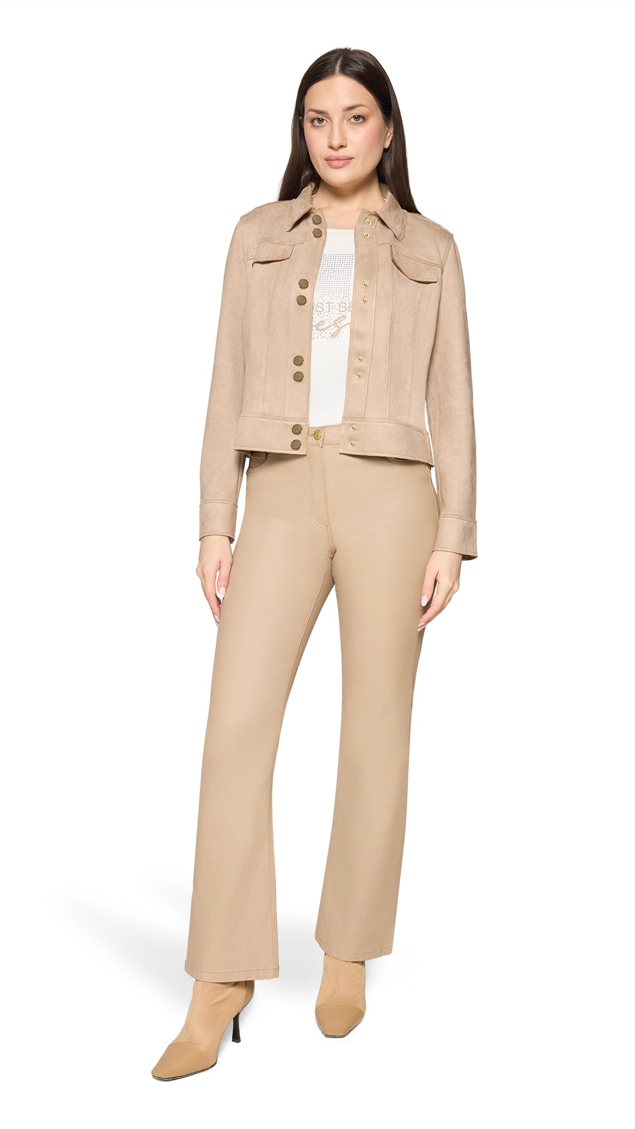 VESTE COL POLO BETTY BARCLAY 4712/1178#COLOR_7022/TAUPE