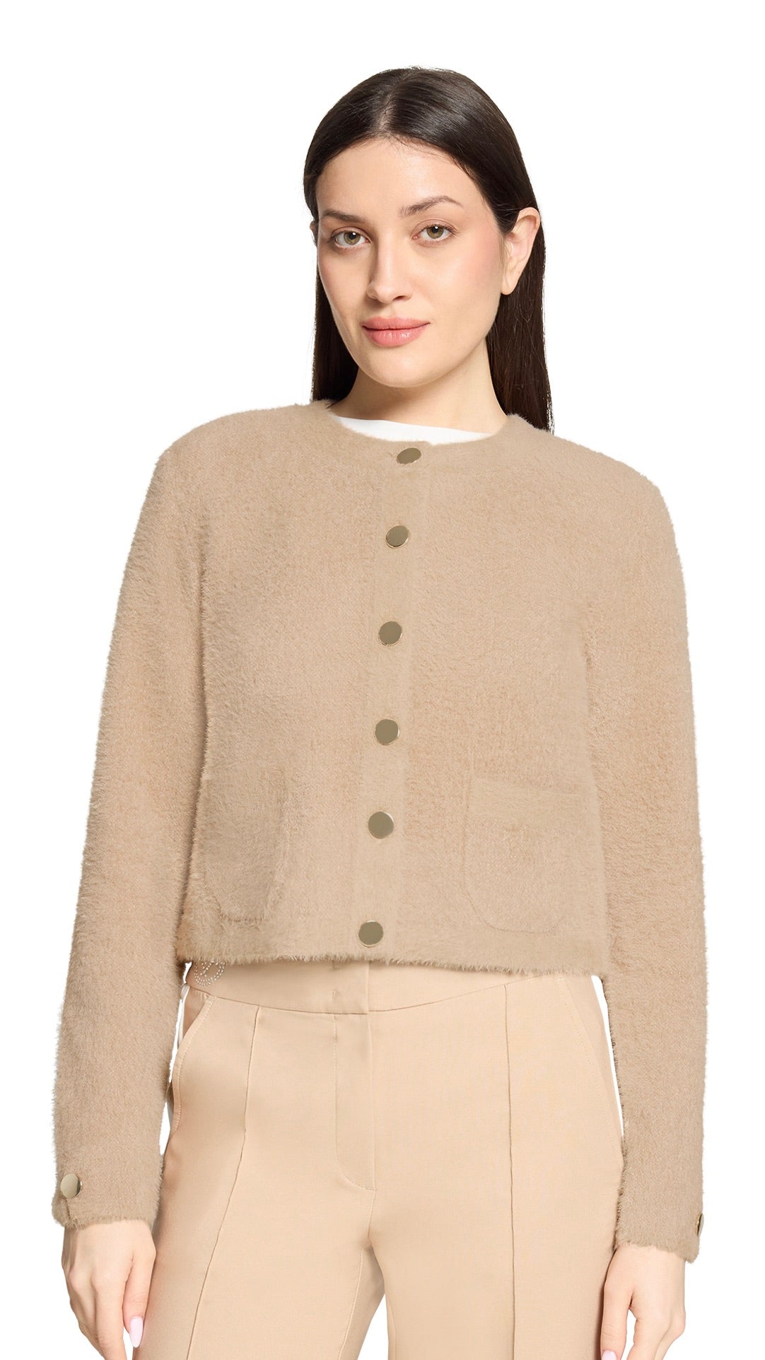 GILET POILU BEIGE NATUREL BETTY BARCLAY 5380/1711