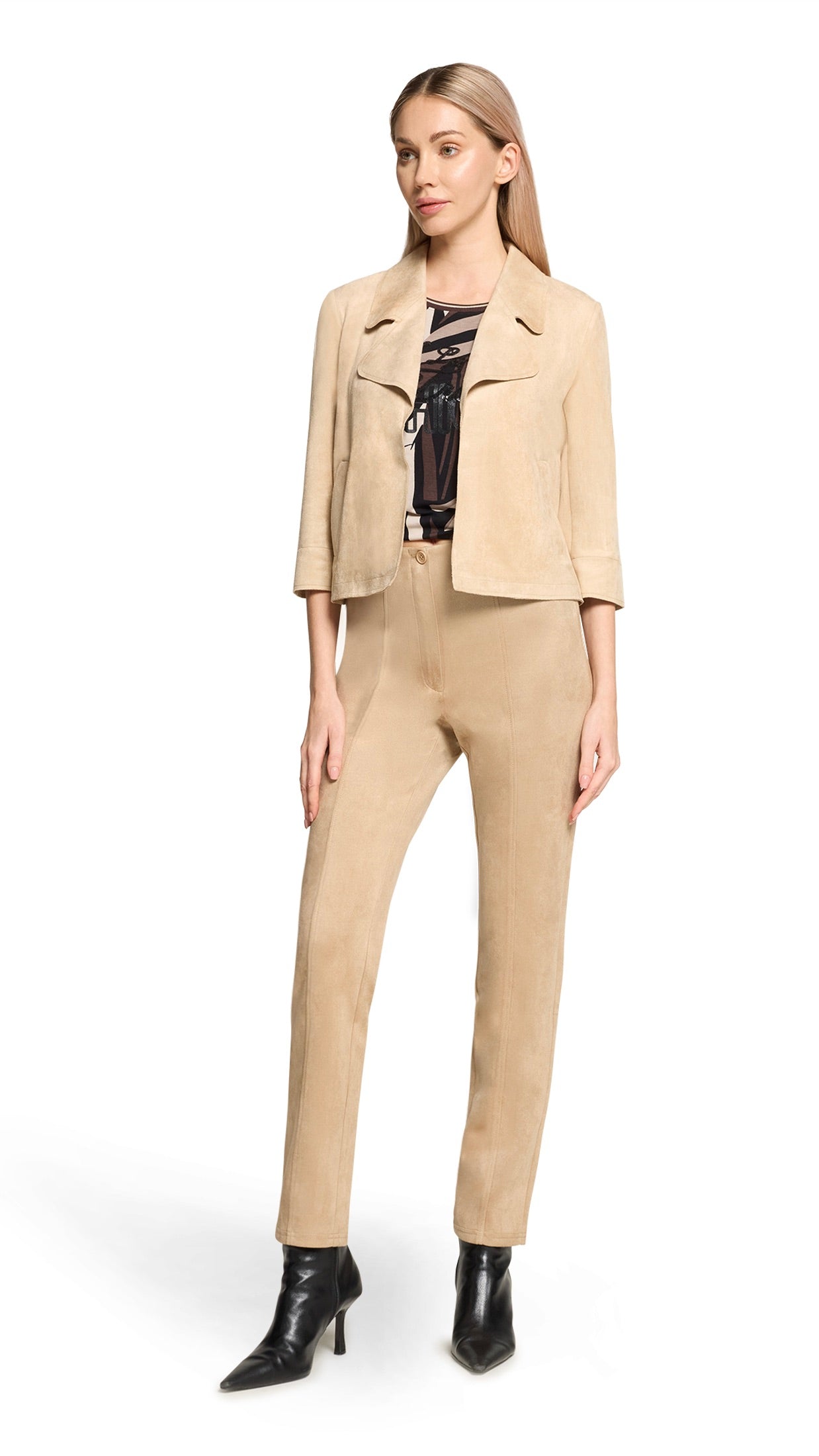 GILET BOLERO EN SUEDINE BEIGE BETTY BARCLAY 4702/1673