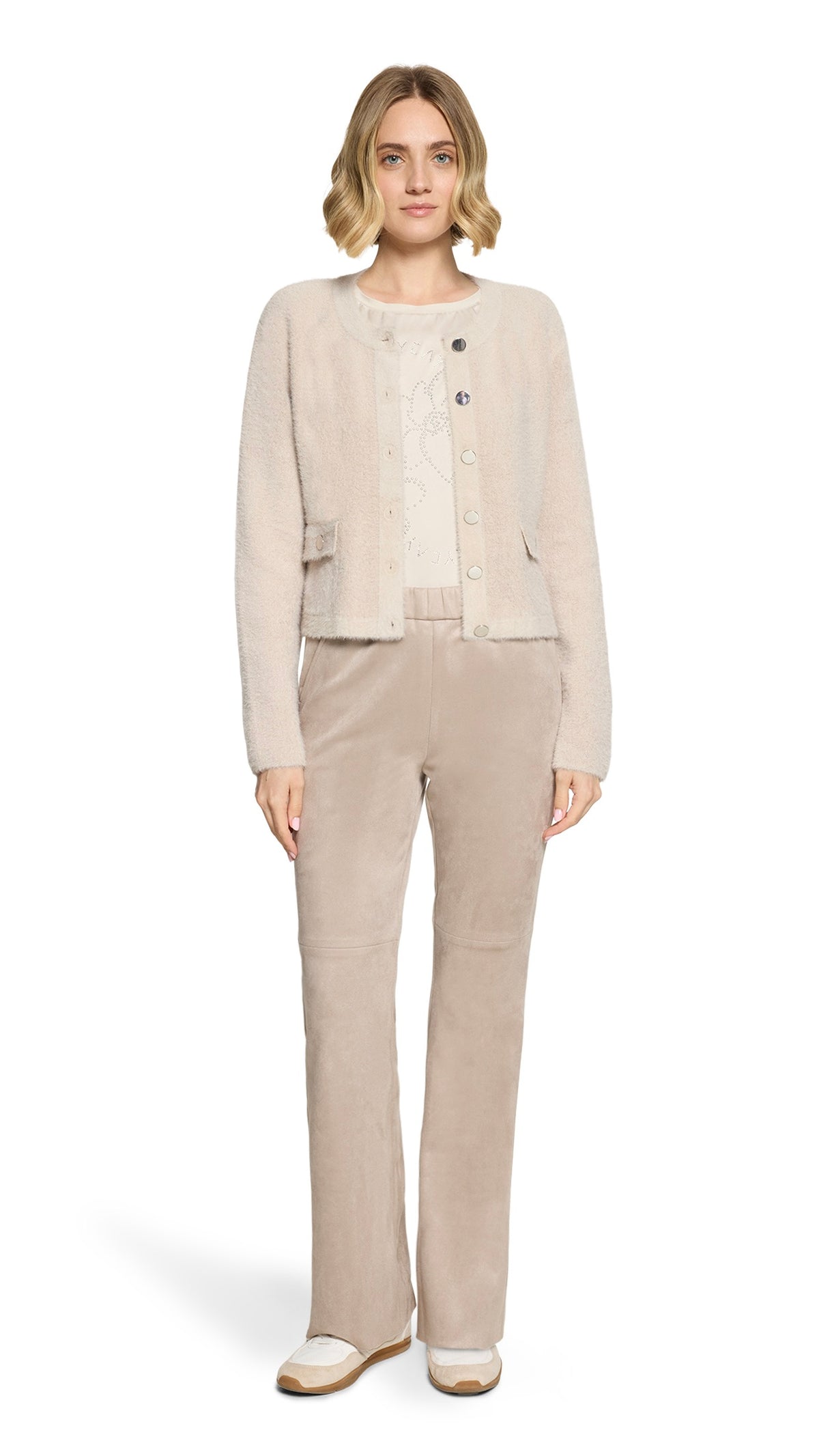GILET POILU POUR FEMME BETTY BARCLAY 5496/2034#COLOR_7304/BRIGHT TAUPE