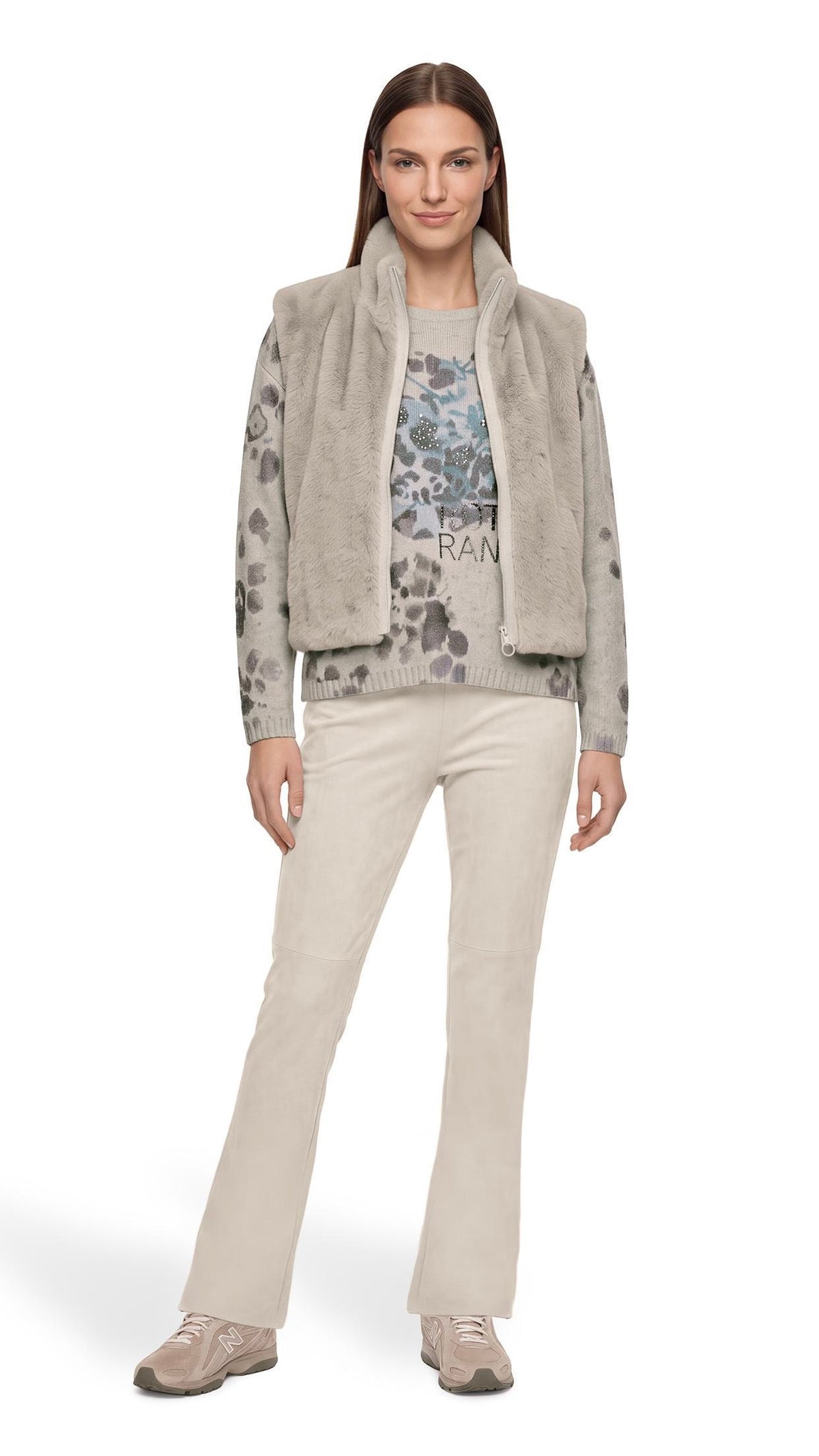 GILET SANS MANCHES EN FAUSSE FOURRURE BETTY BARCLAY 7241/2901#COLOR_7304/BRIGHT TAUPE