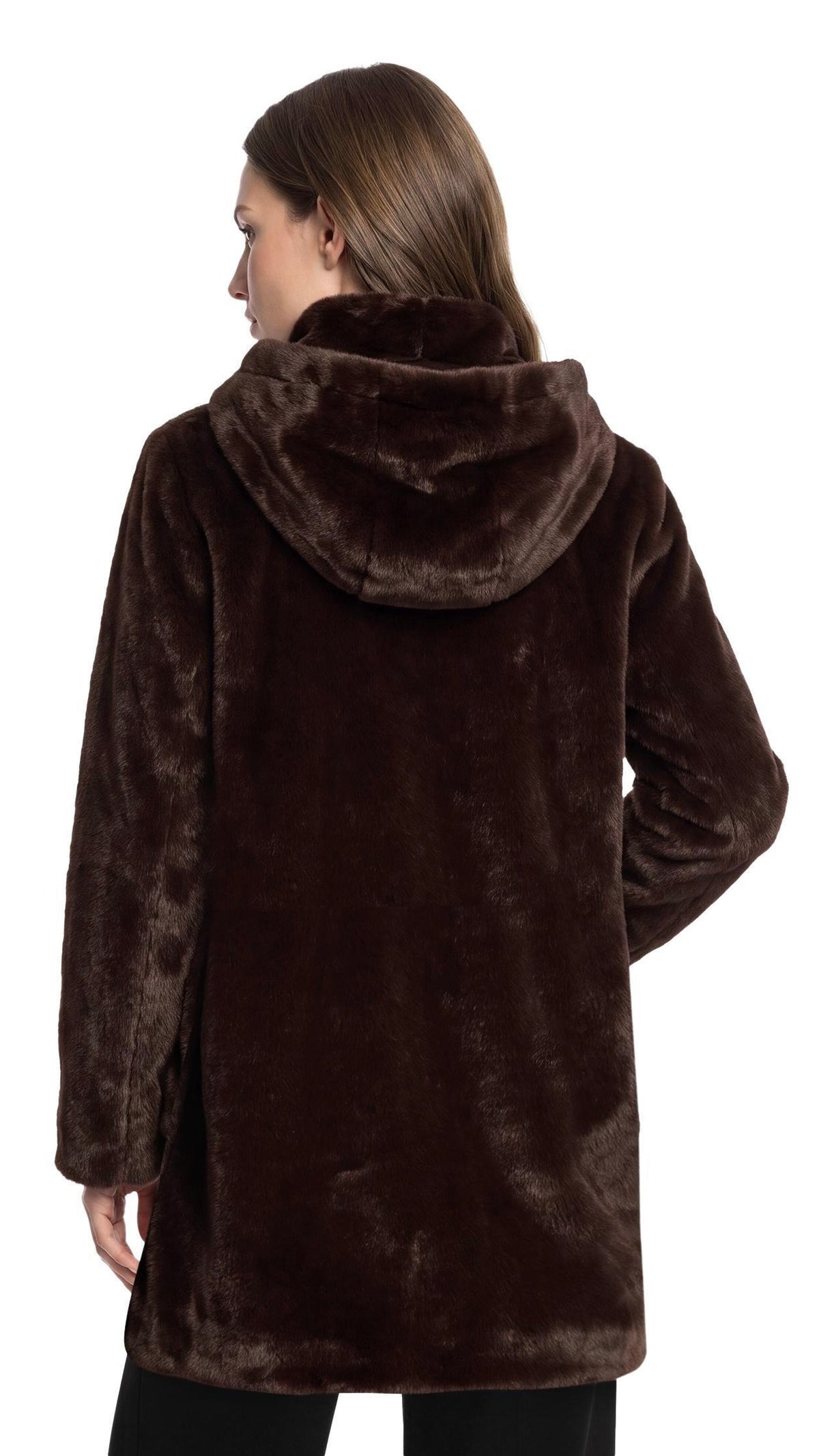 VESTE MILONGUE EN FAUSSE FOURRURE POUR FEMME MARRON CHOCO BETTY BARCLAY 7191/1540
