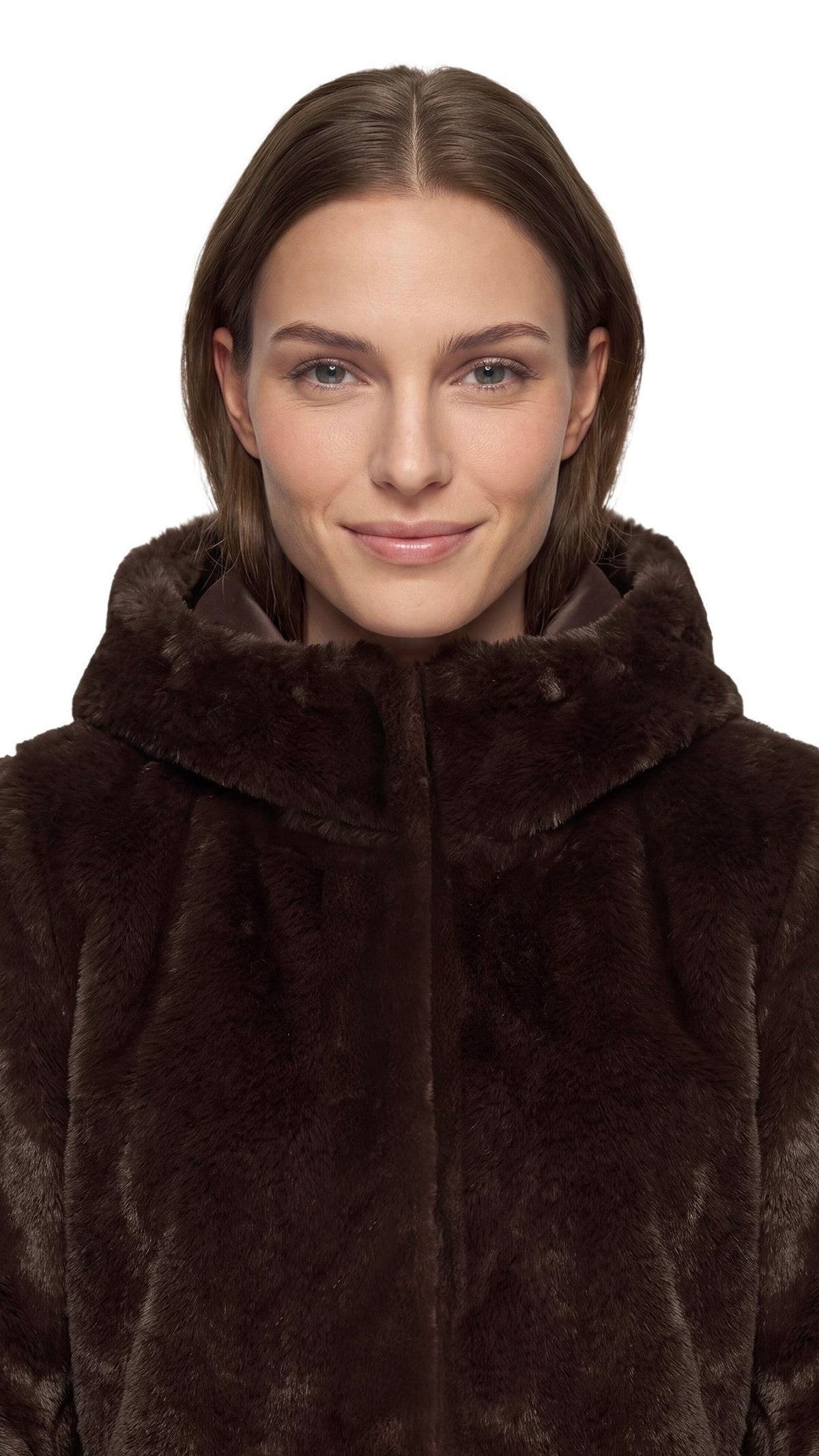 VESTE MILONGUE EN FAUSSE FOURRURE POUR FEMME MARRON CHOCO BETTY BARCLAY 7191/1540