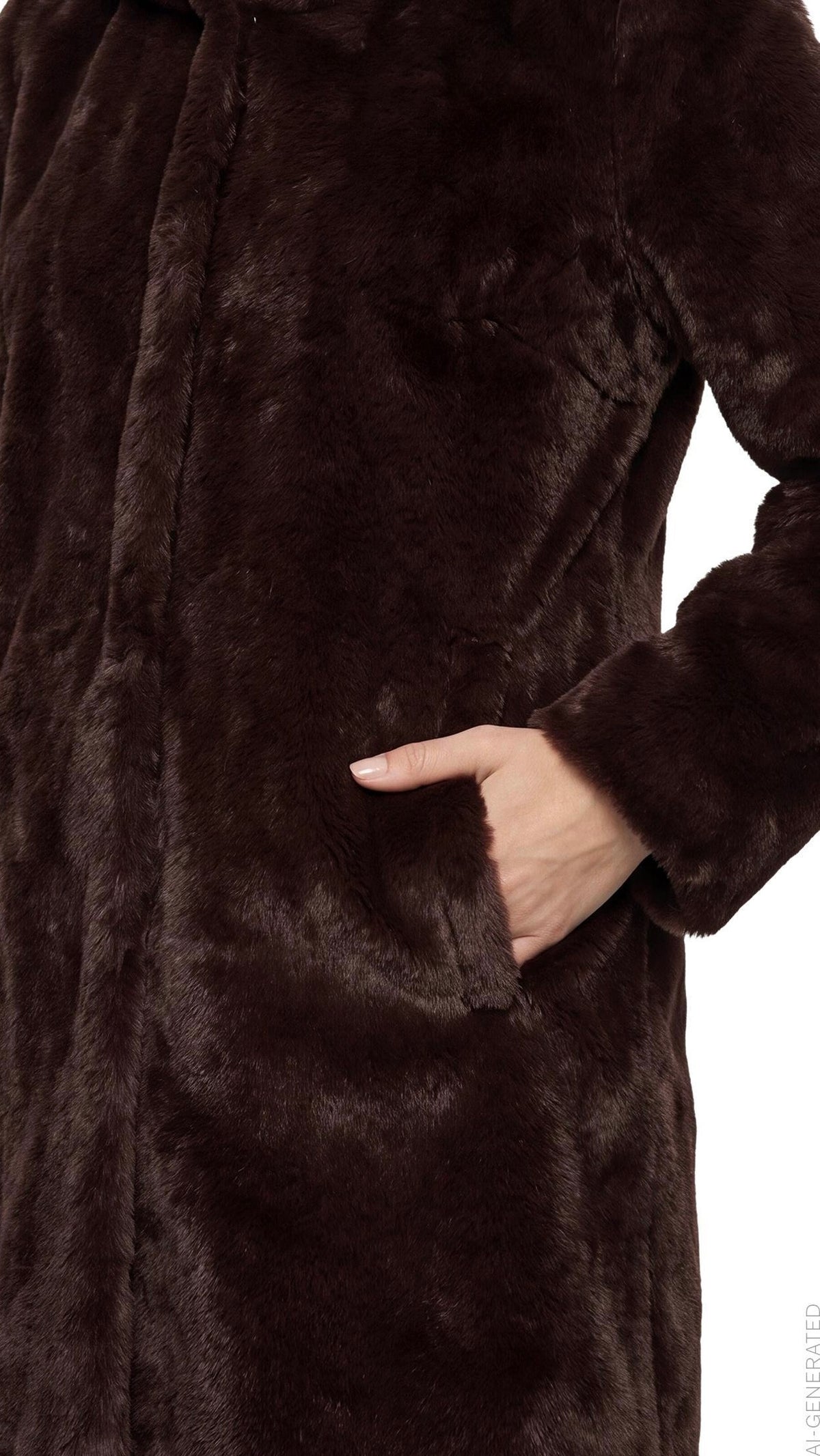 VESTE MILONGUE EN FAUSSE FOURRURE POUR FEMME MARRON CHOCO BETTY BARCLAY 7191/1540