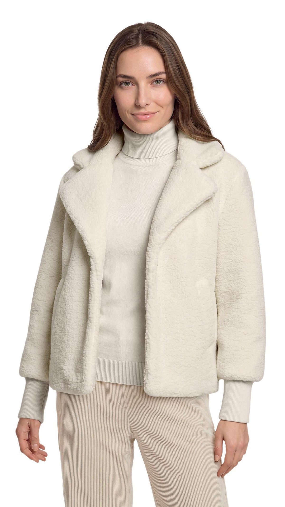 VESTE MOUTON COL FOURRURE POUR FEMME ECRUE BETTY BARCLAY 7324/1407