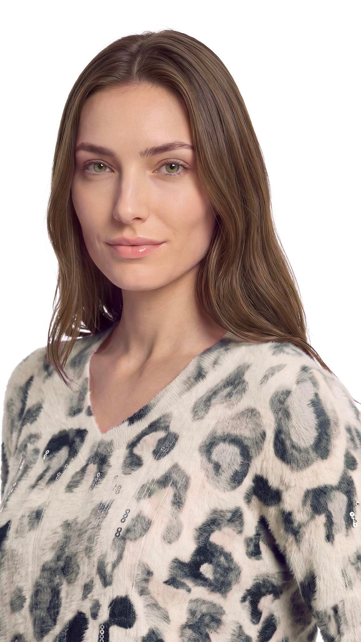 PULL LEOPARD A PAILLETTES POUR FEMME BETTY BARCLAY 5550/2085