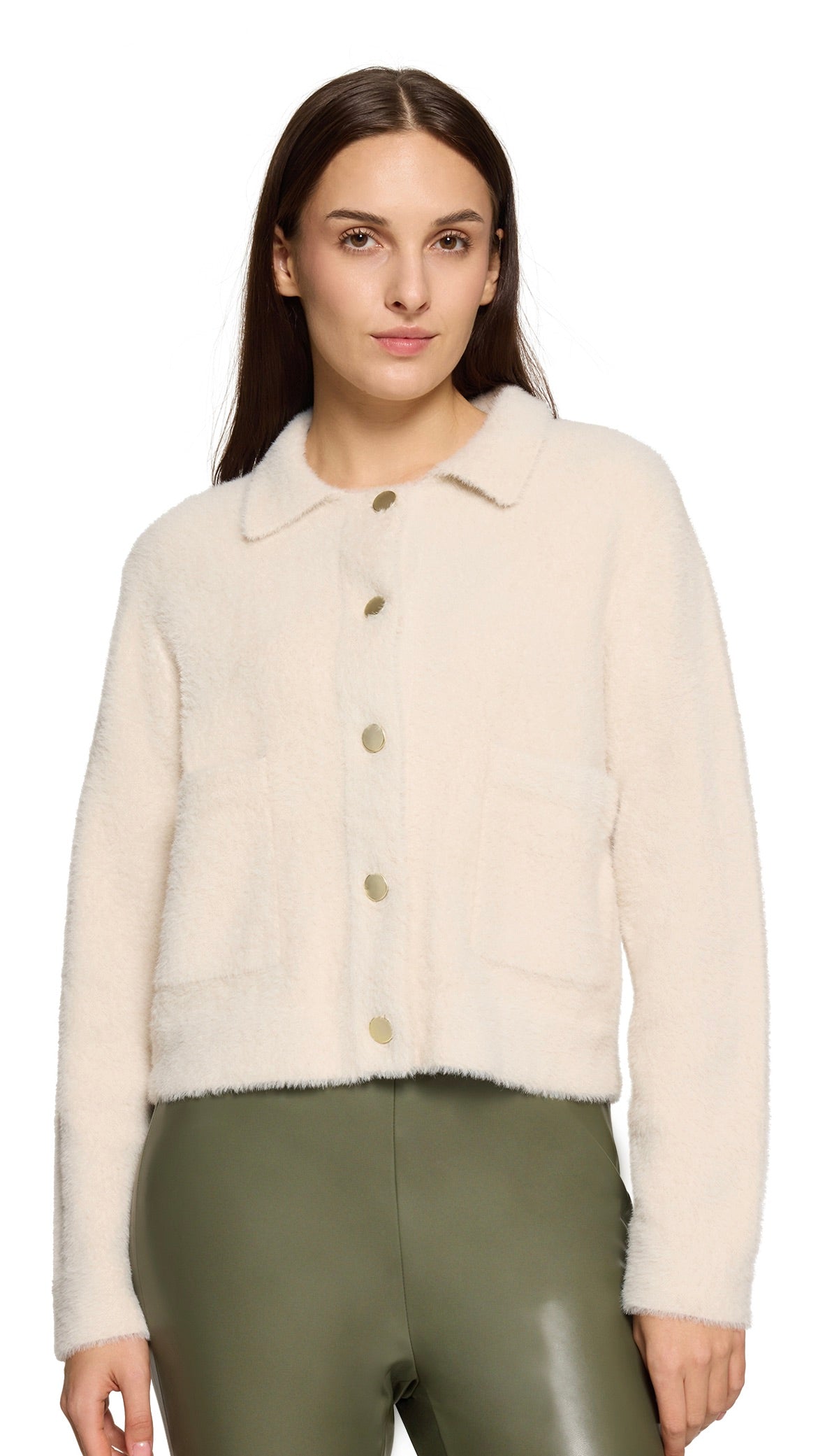 VESTE POLO POILUE BEIGE FEMME BETTY AND CO 5979/3117