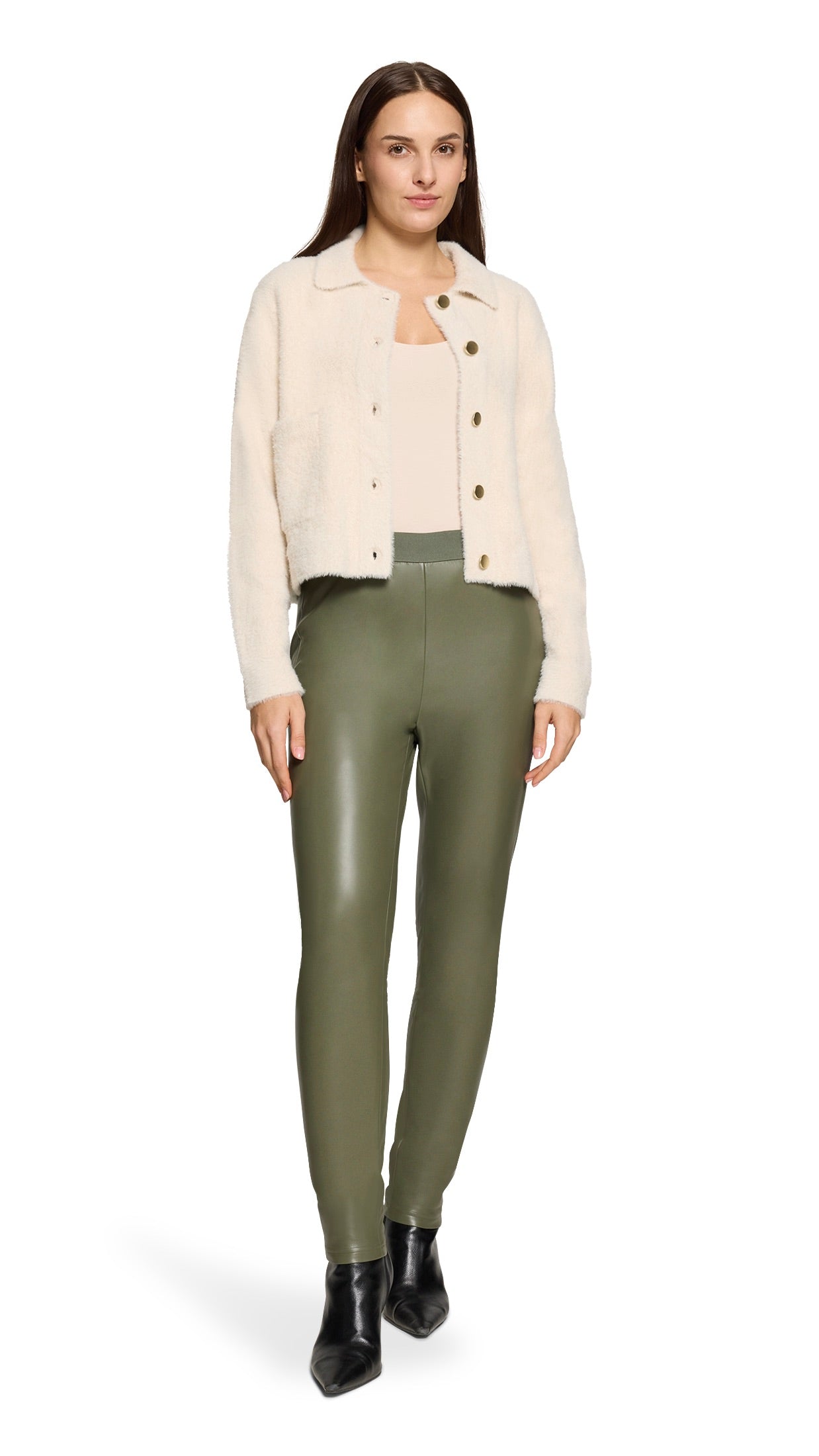 VESTE POLO POILUE BEIGE FEMME BETTY AND CO 5979/3117