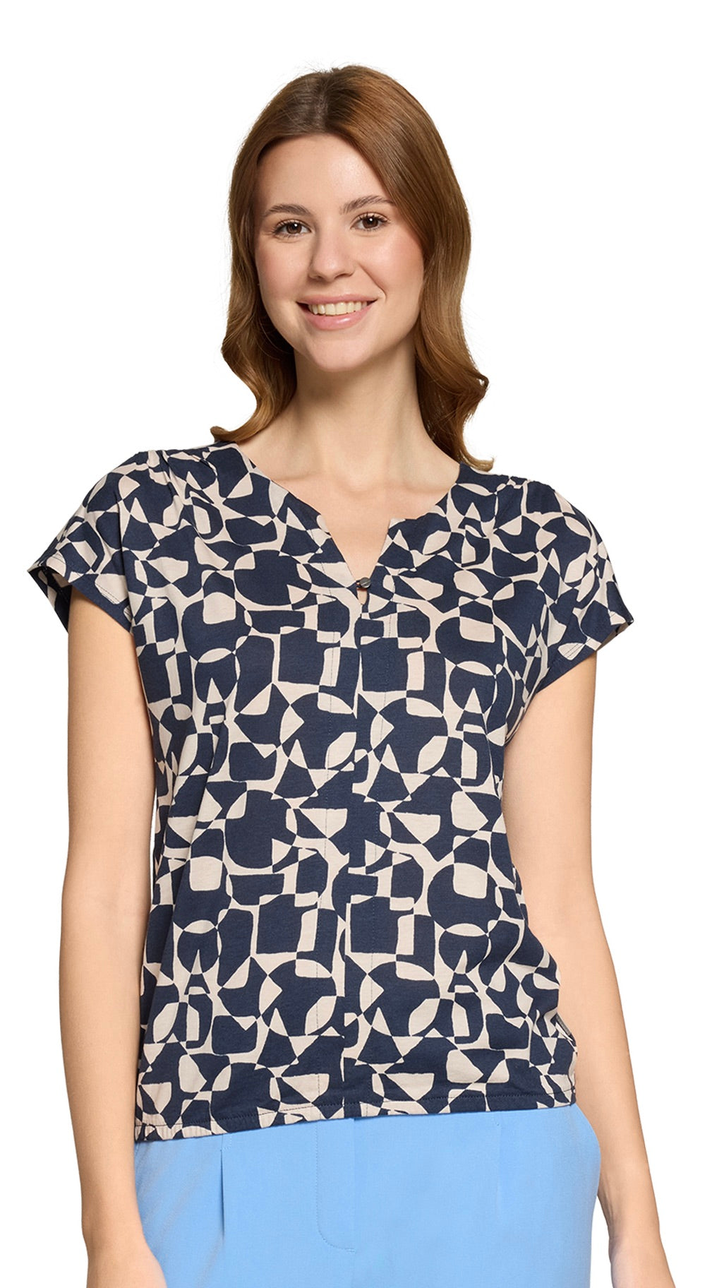 TEE-SHIRT MANCHES COURTES IMPRIME MARINE BETTY AND CO 2999/3002