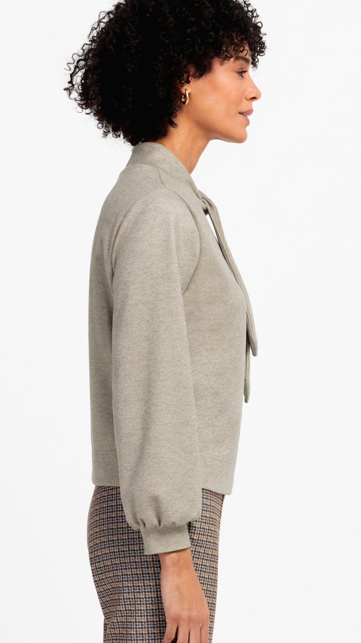 SWEAT A NOUER POUR FEMME BEIGE GRIS BIANCA KIM 86032