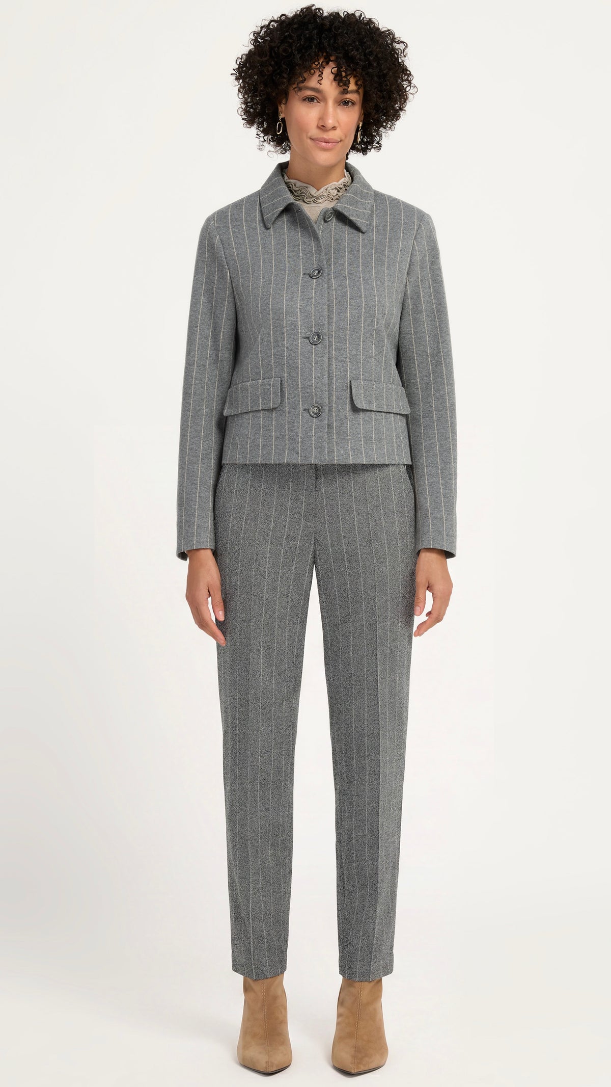 VESTE RAYEE GRIS BIANCA AVA 84026