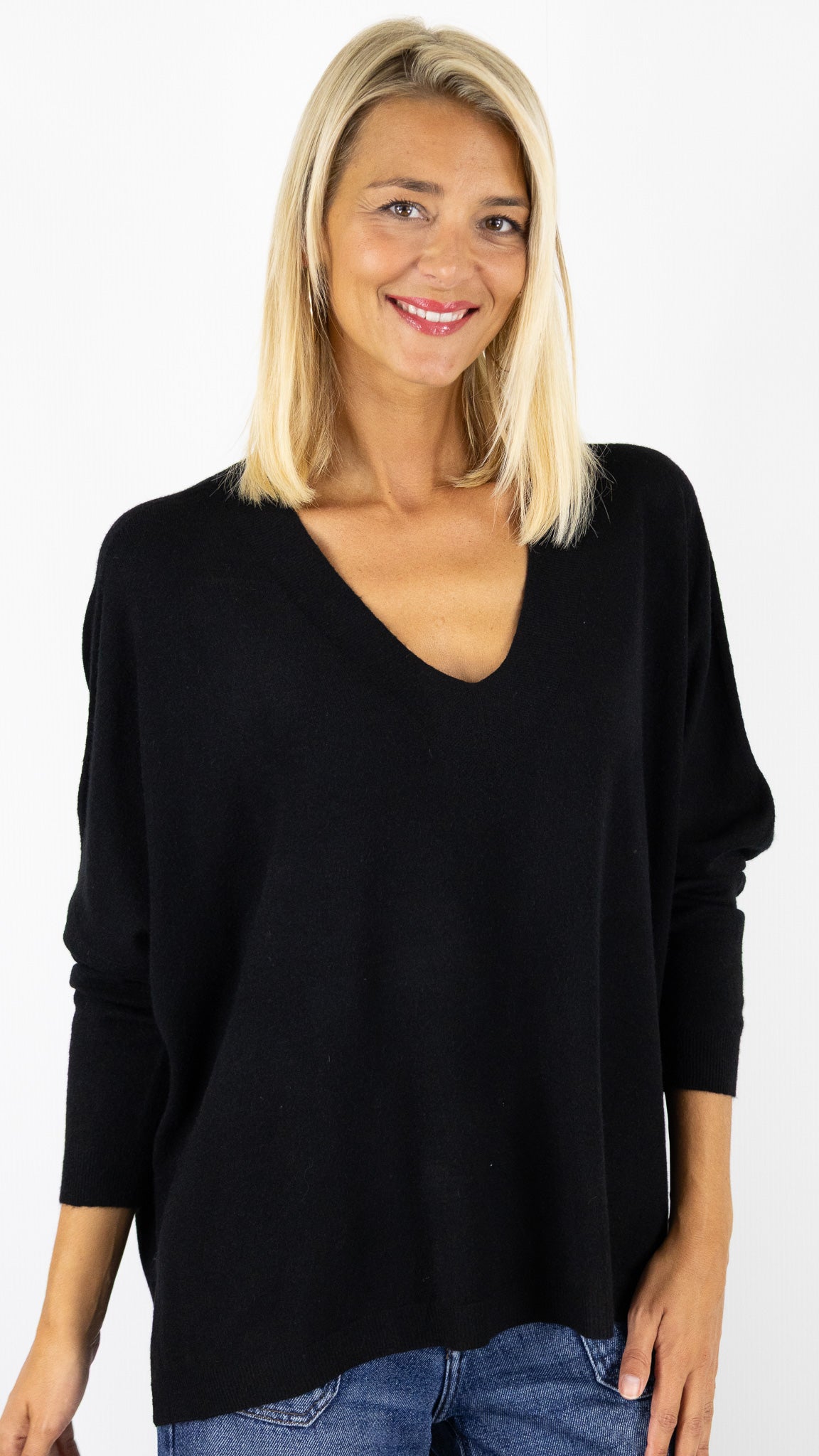 PULL OVERSIZE PONCHO COL V ALEXANDRE LAURENT C8778#COLOR_NOIR