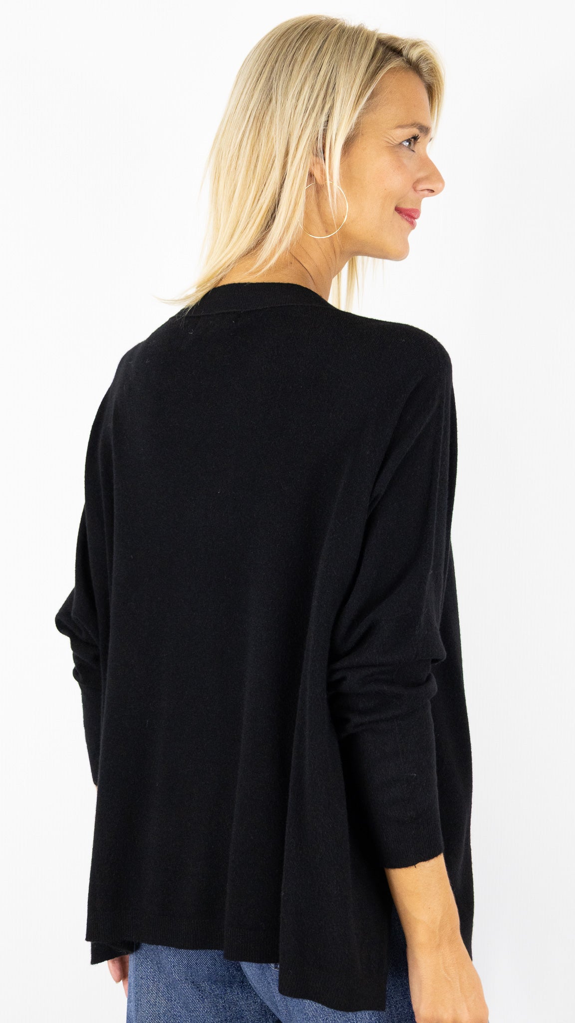 PULL OVERSIZE PONCHO COL V ALEXANDRE LAURENT C8778#COLOR_NOIR