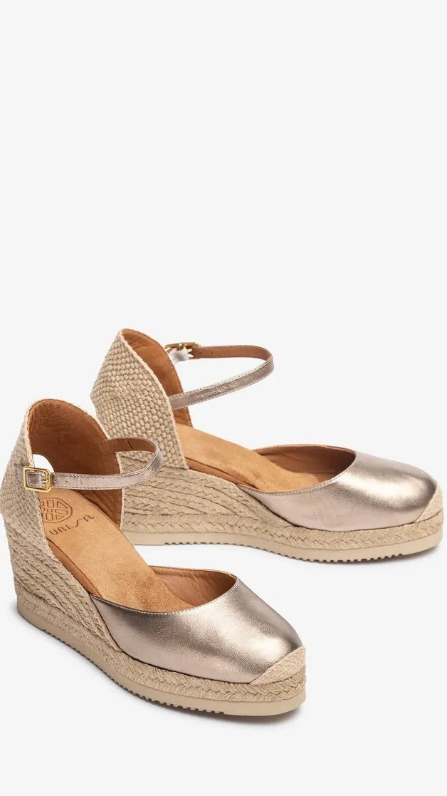 ESPADRILLES A TALONS OR UNISA CACERES 26 LM