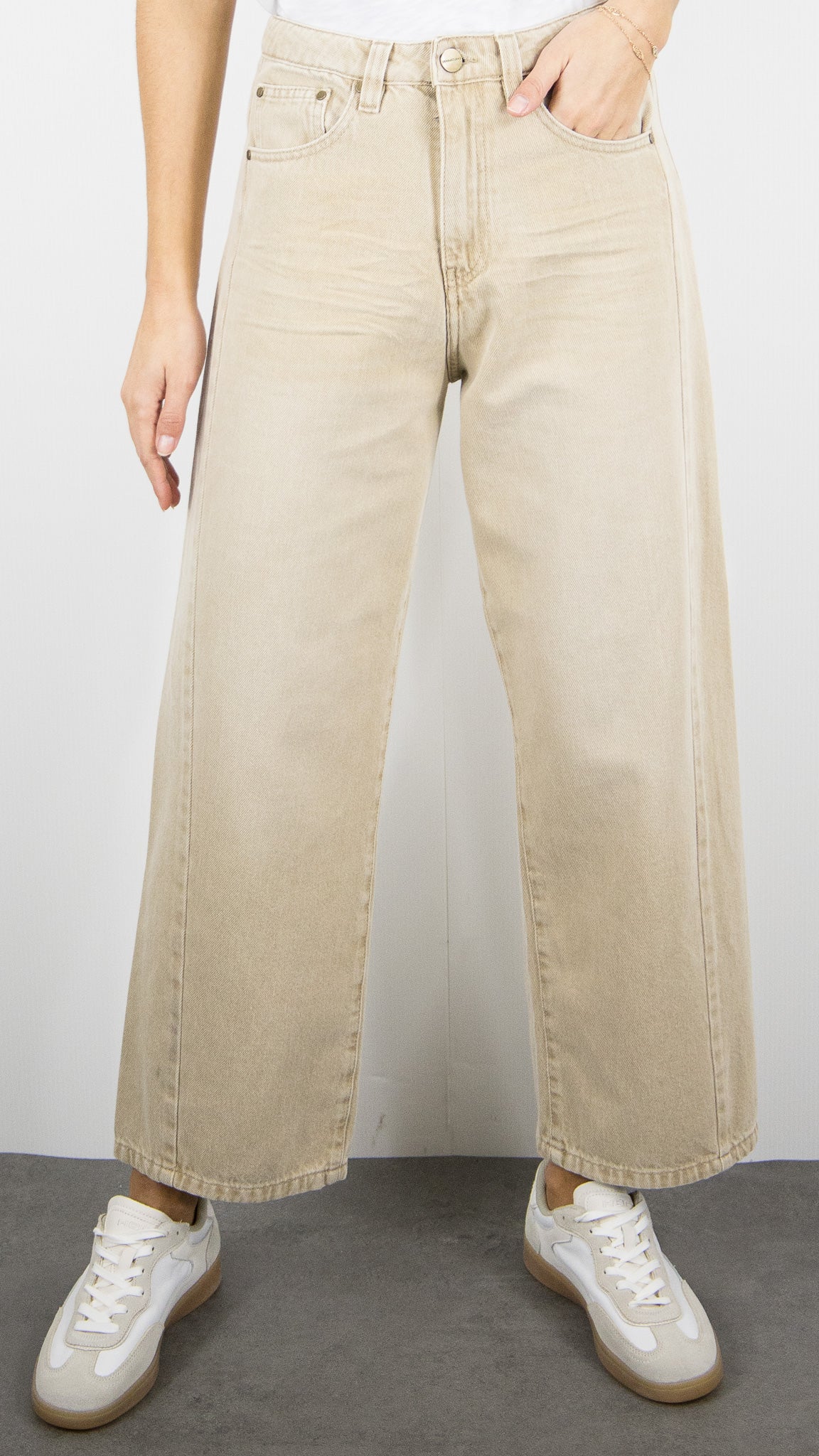 PANTALON TONNEAU BEIGE DENIM STUDIO CALAMITY SIROCCO
