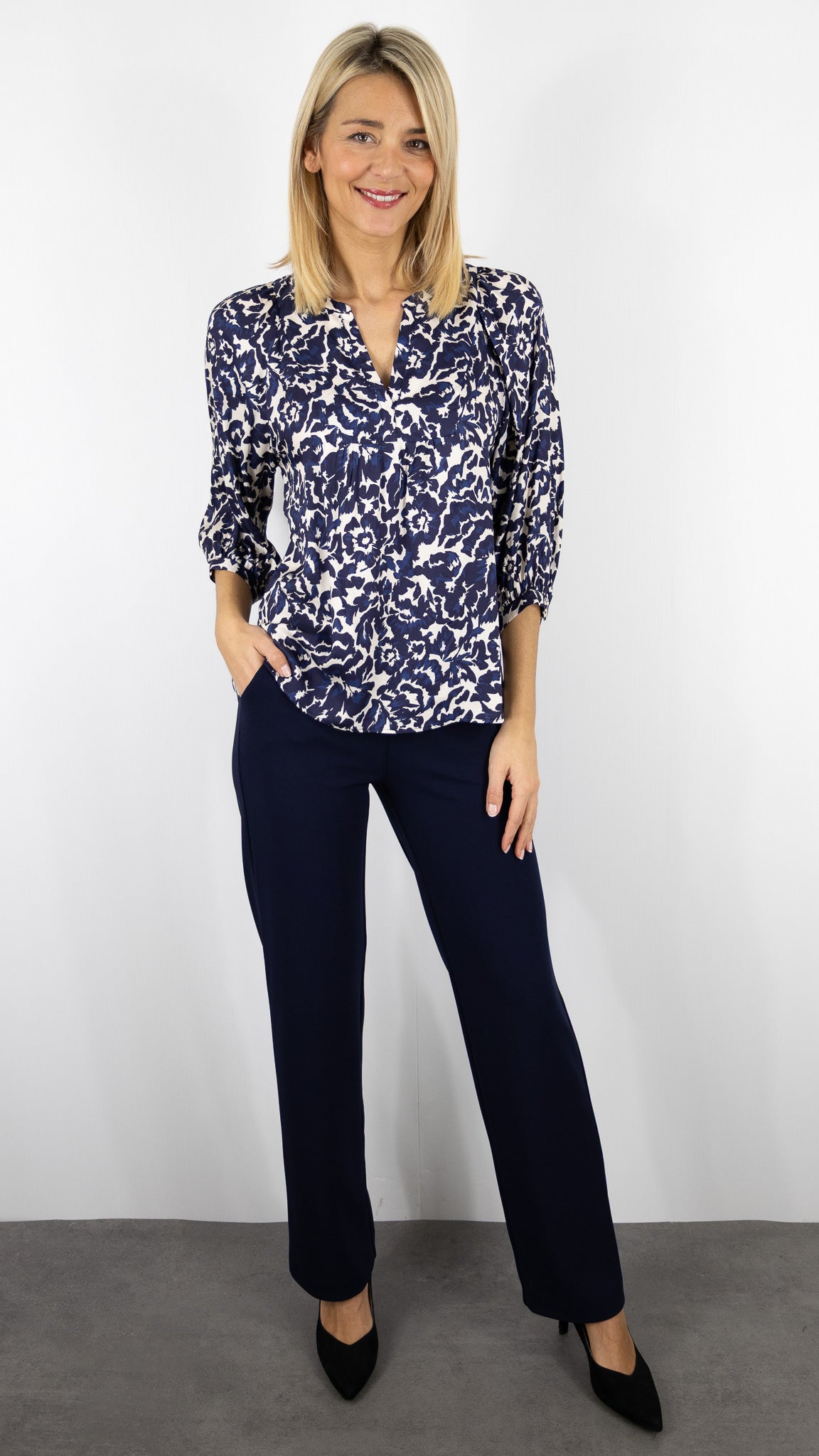 BLOUSE IMPRIMEE MARINE FLUIDE GERARD DAREL CALINA