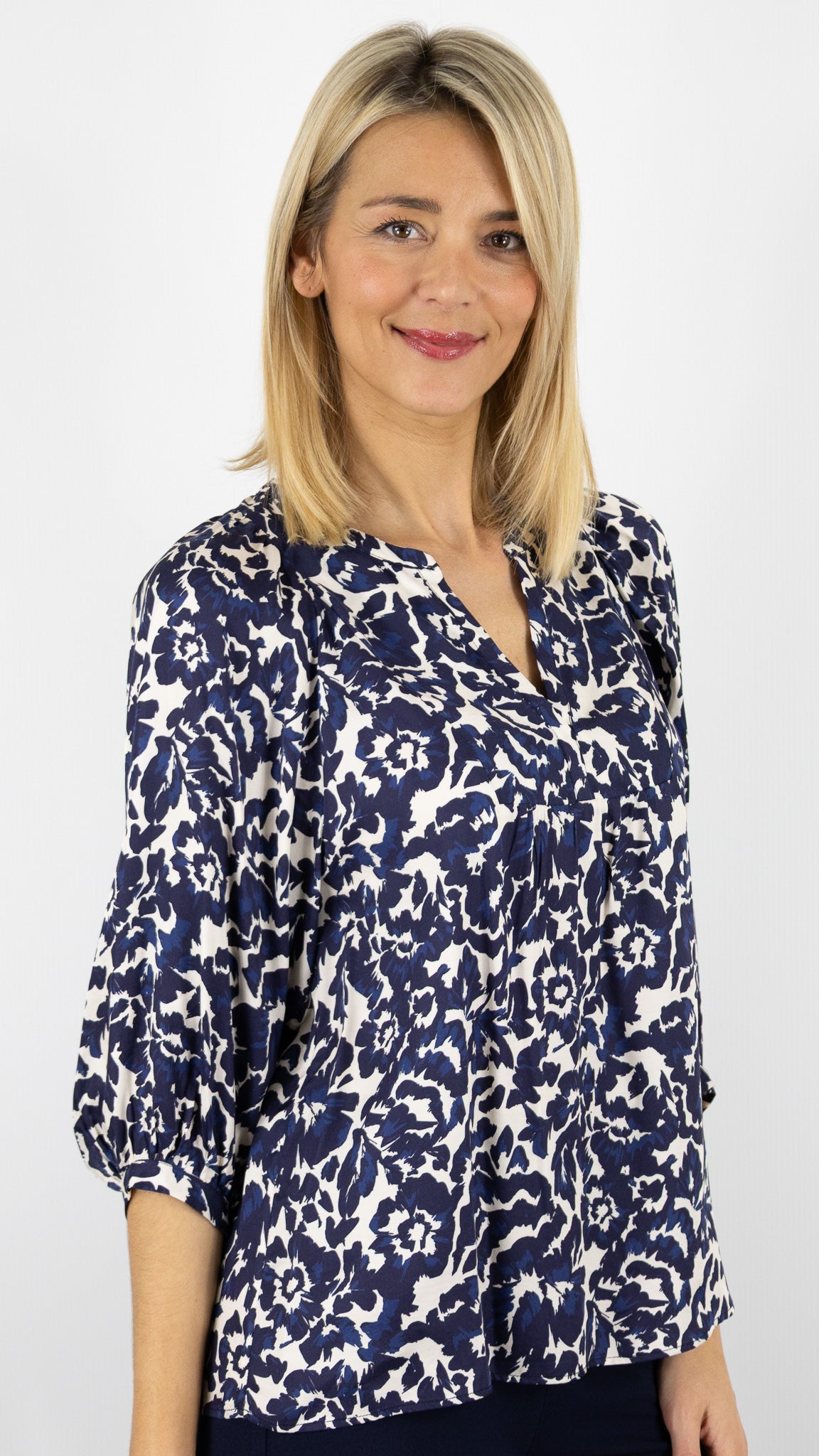 BLOUSE IMPRIMEE MARINE FLUIDE GERARD DAREL CALINA