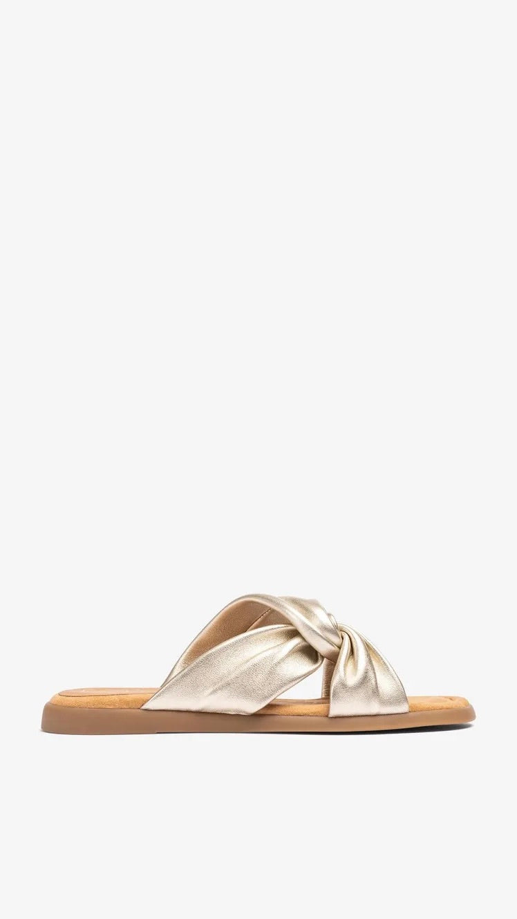 MULES en cuir nouette dorées UNISA CAMBY 26 LMT
