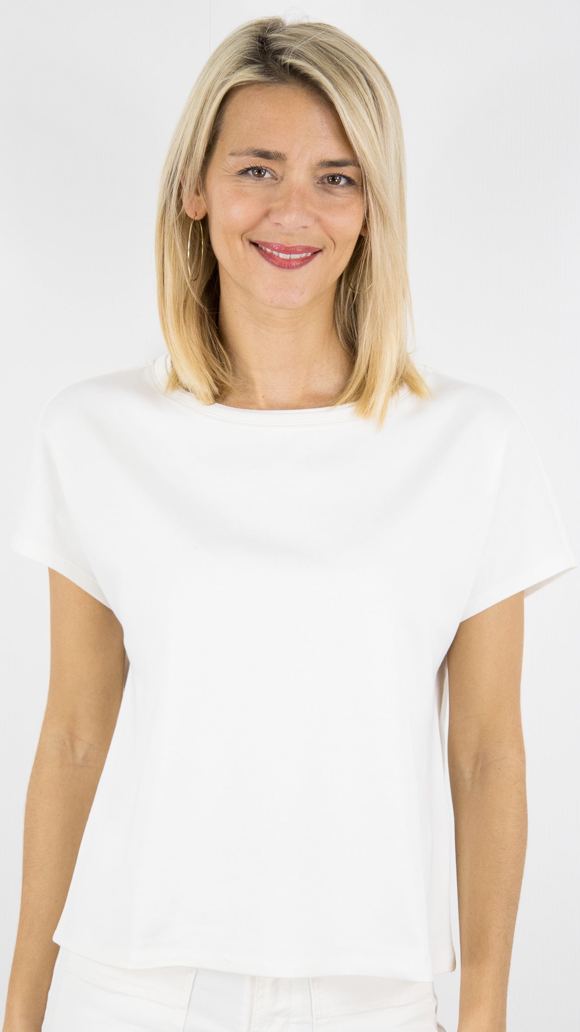 TEE-SHIRT EN COTON COL BATEAU ECRU POUR FEMME BRAX 90-0026 CATHY S