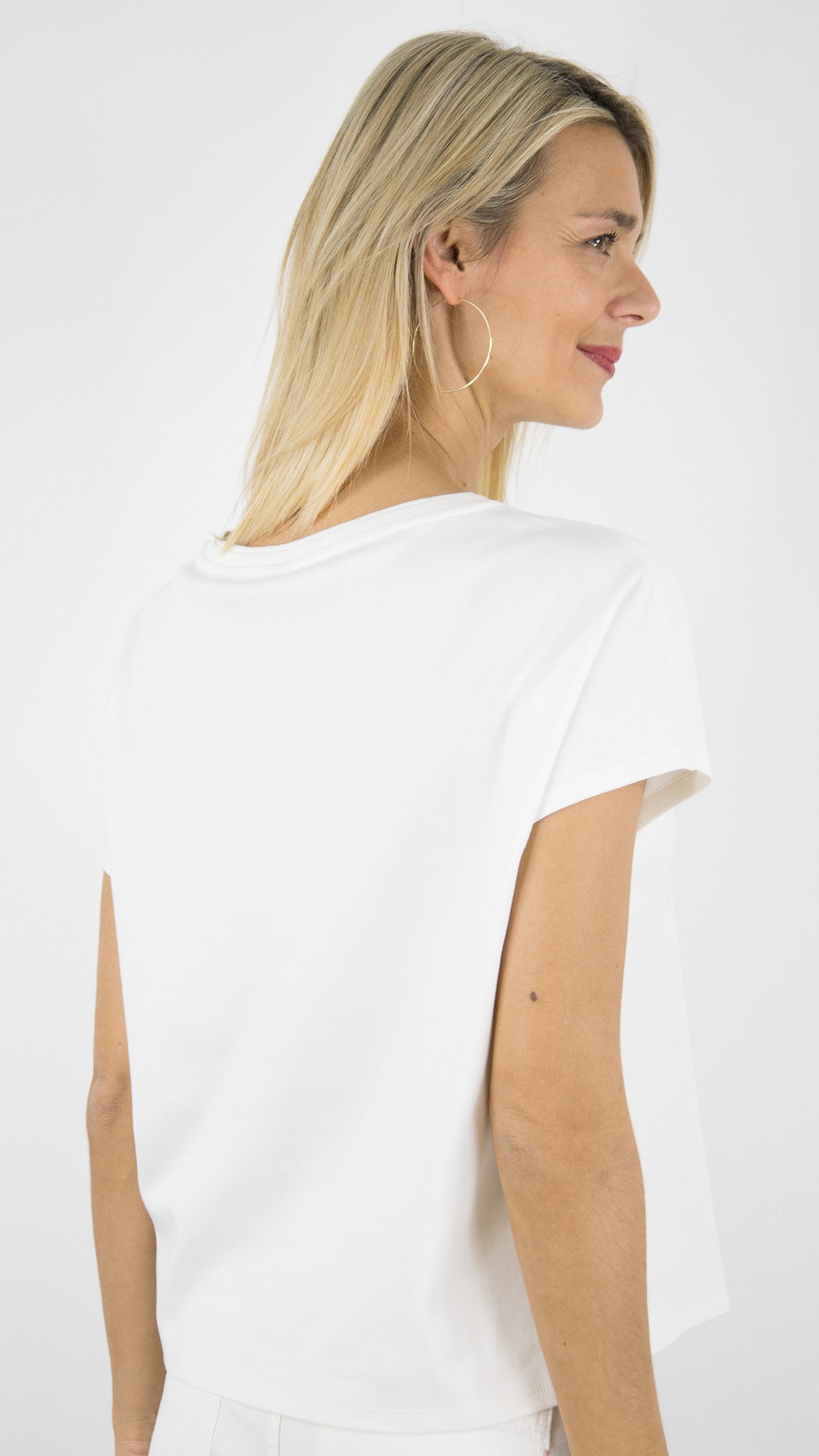 TEE-SHIRT EN COTON COL BATEAU ECRU POUR FEMME BRAX 90-0026 CATHY S