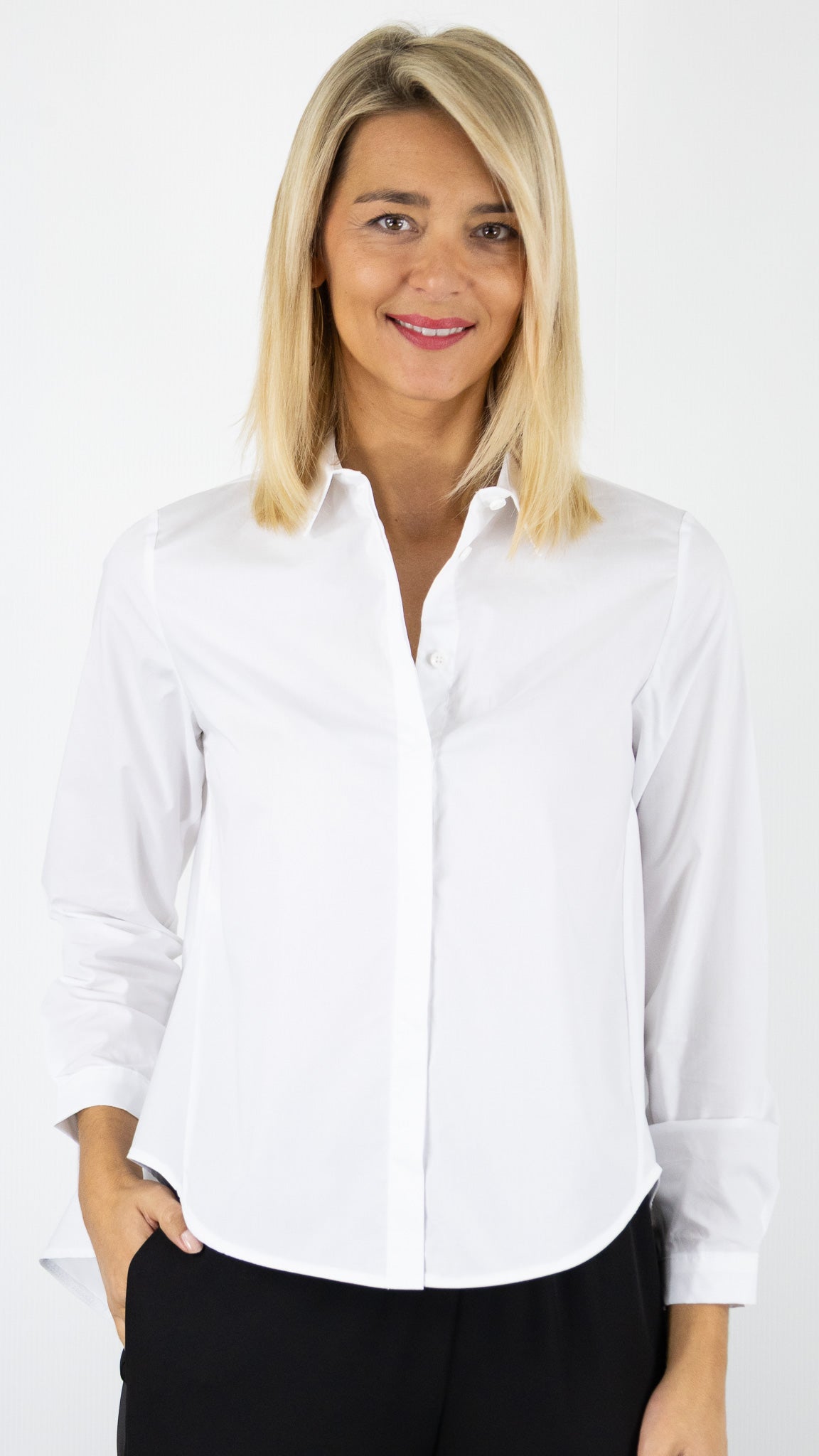 CHEMISE BLANCHE TRAPEZE EN COTON POUR FEMME IMPERIAL CED4KKU