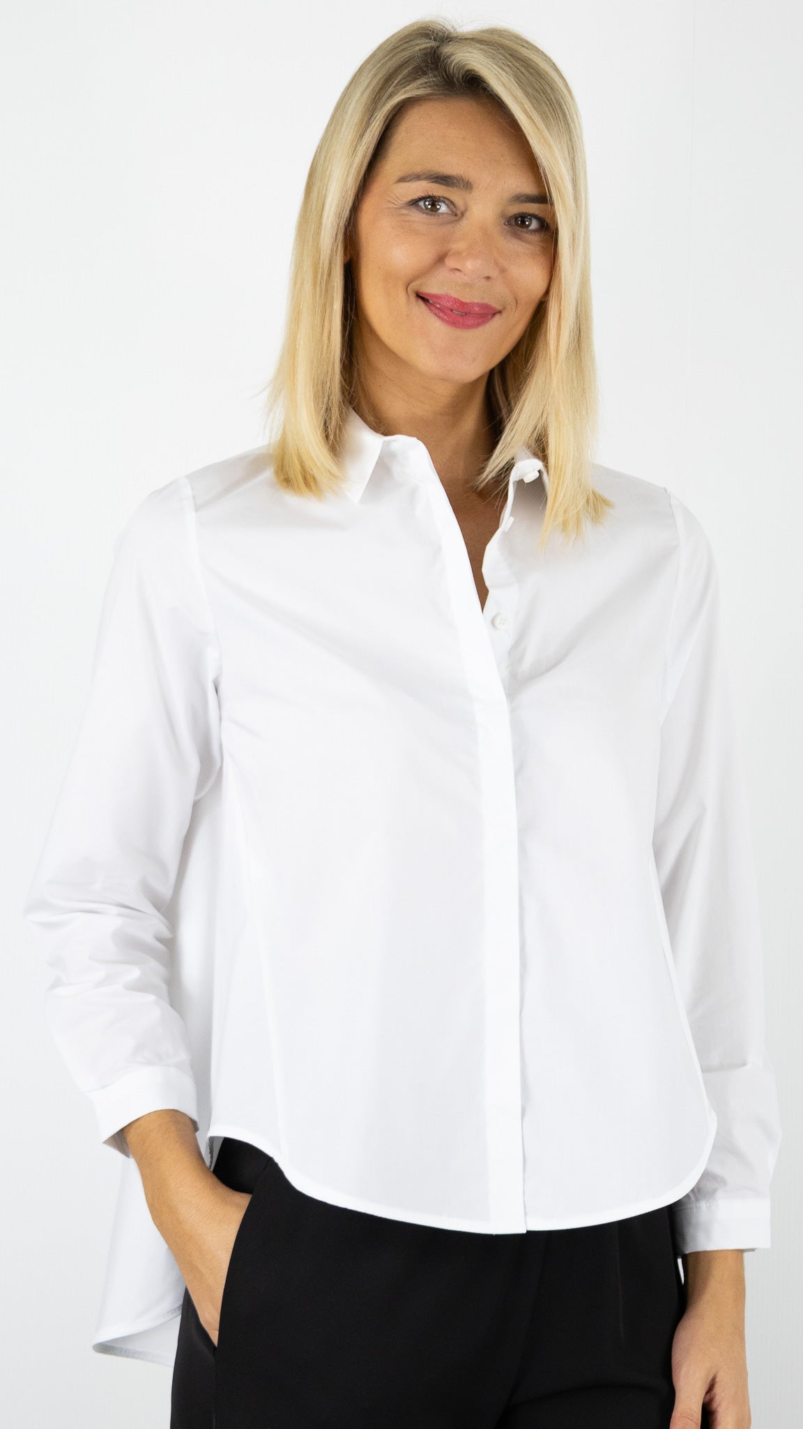 CHEMISE BLANCHE TRAPEZE EN COTON POUR FEMME IMPERIAL CED4KKU