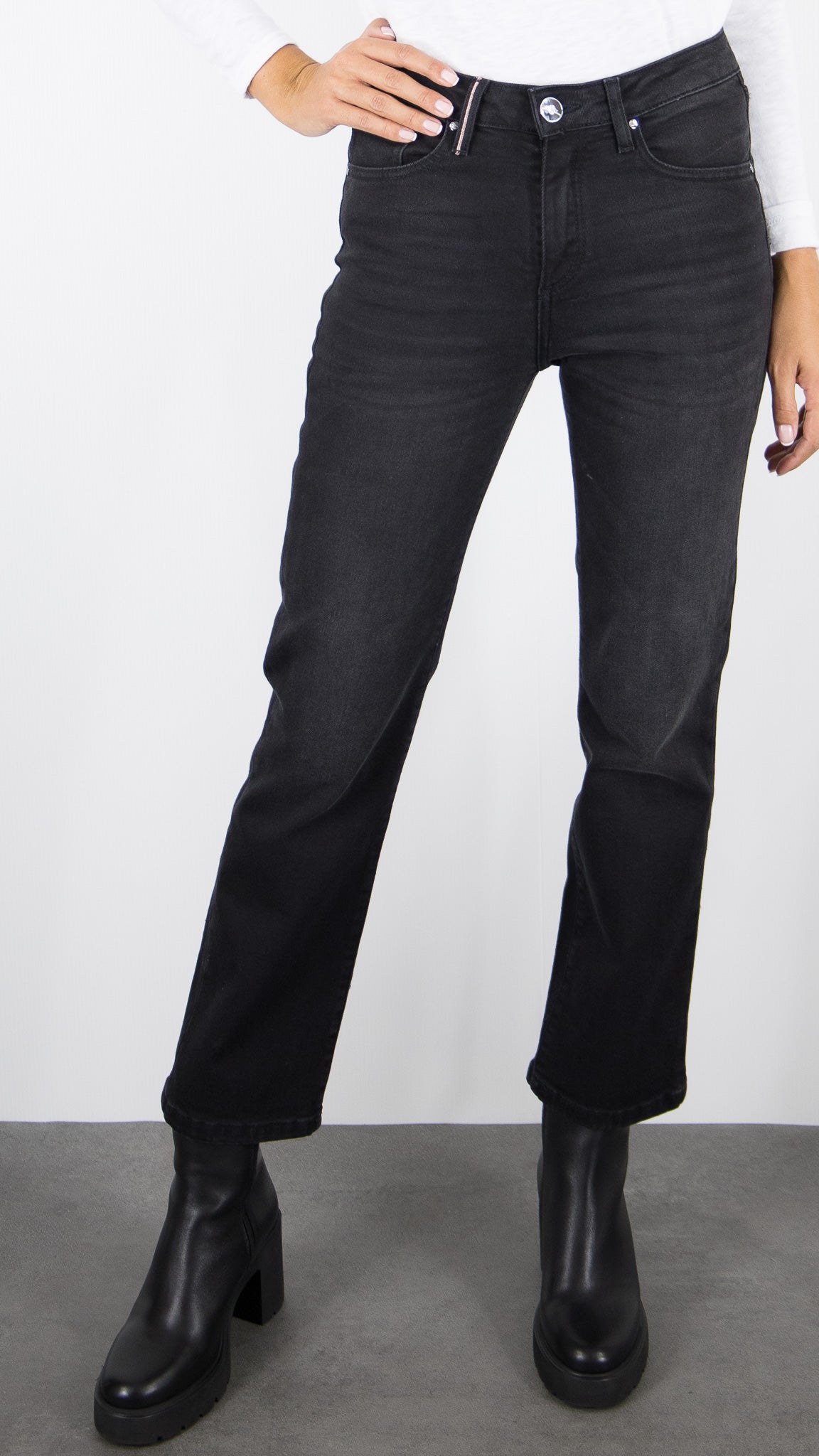 JEANS DROIT ISLOW CESAR BLACK DENIM dark vintage