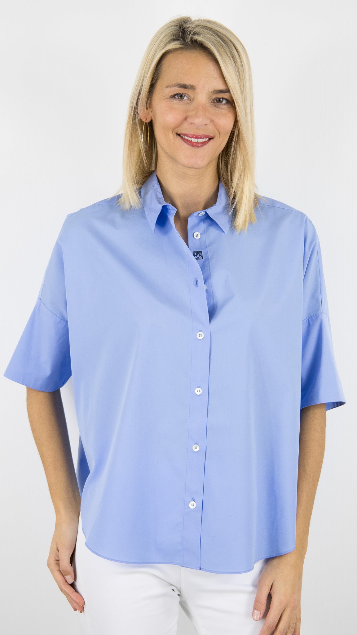 CHEMISIER OVERSIZE EN COTON POUR FEMME GERARD DAREL CESARINE#COLOR_31/CIEL