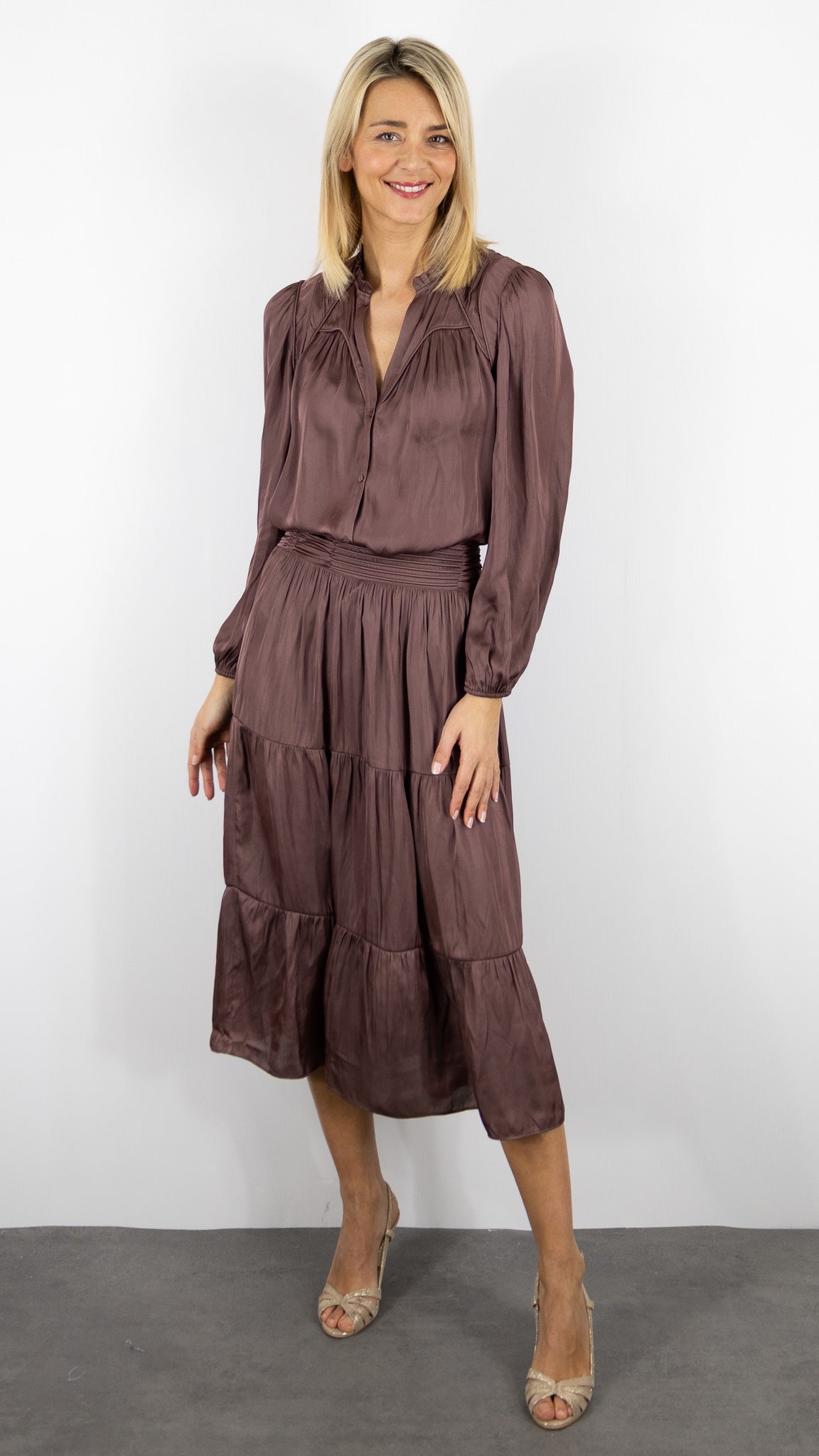 BLOUSE FLUIDE SATINEE BA&SH CESIRA#COLOR_VIEUX ROSE/BOIS DE ROSE