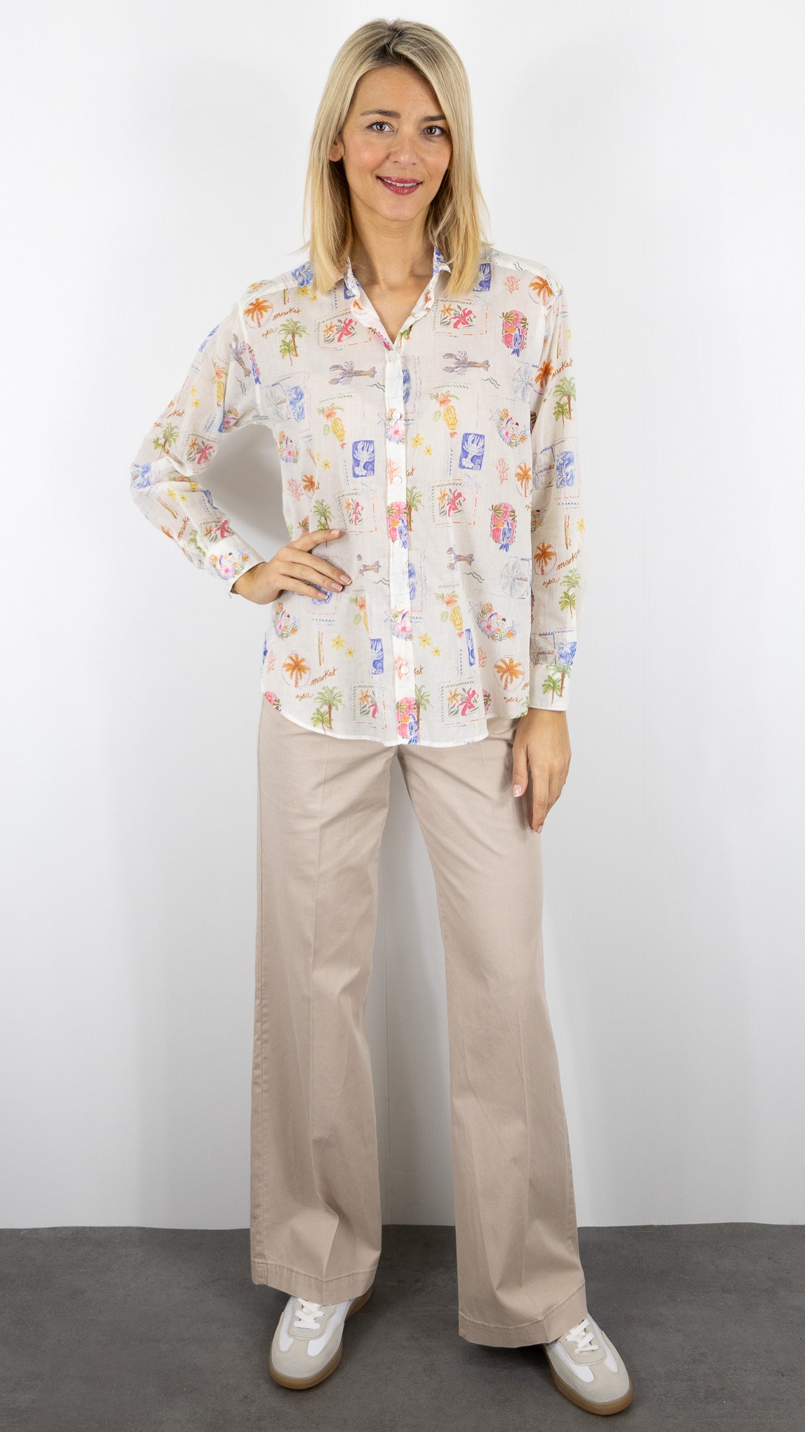 CHEMISE EN COTON IMPRIME CARAIBES POUR FEMME HARTFORD CHARLOT BFCE629