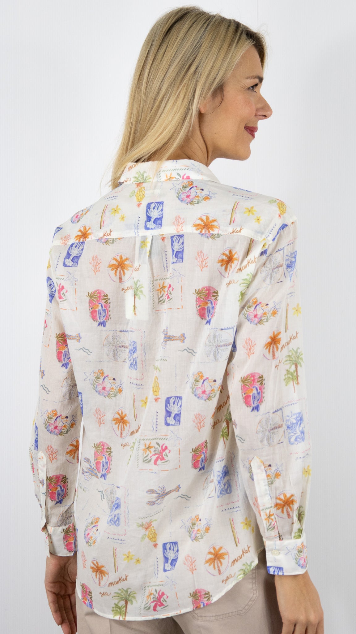 CHEMISE EN COTON IMPRIME CARAIBES POUR FEMME HARTFORD CHARLOT BFCE629